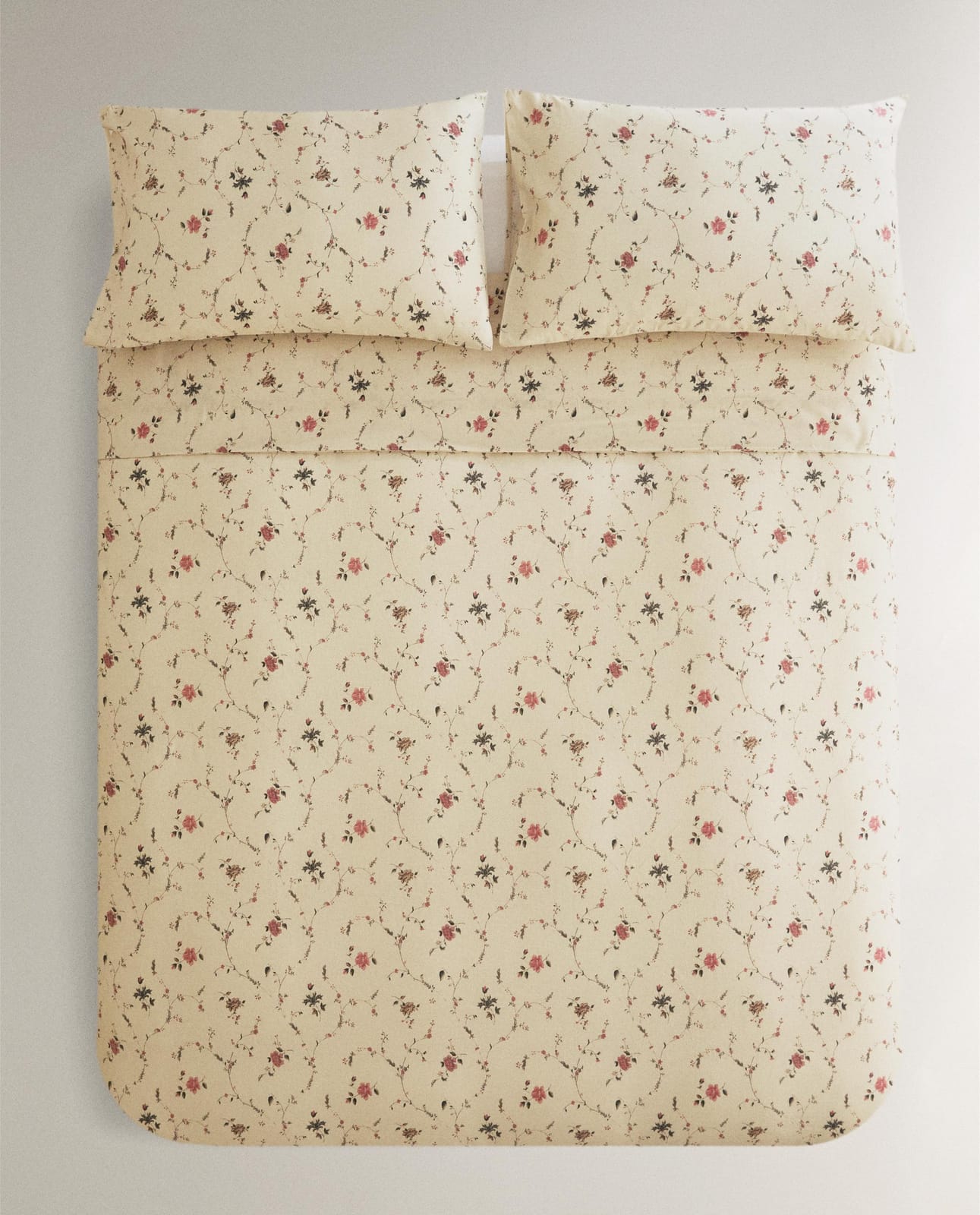 Пододеяльник ZARA HOME из смеси льна и хлопка с цветочным узором | KATHARINE POLE ECRU 200 x 220 см