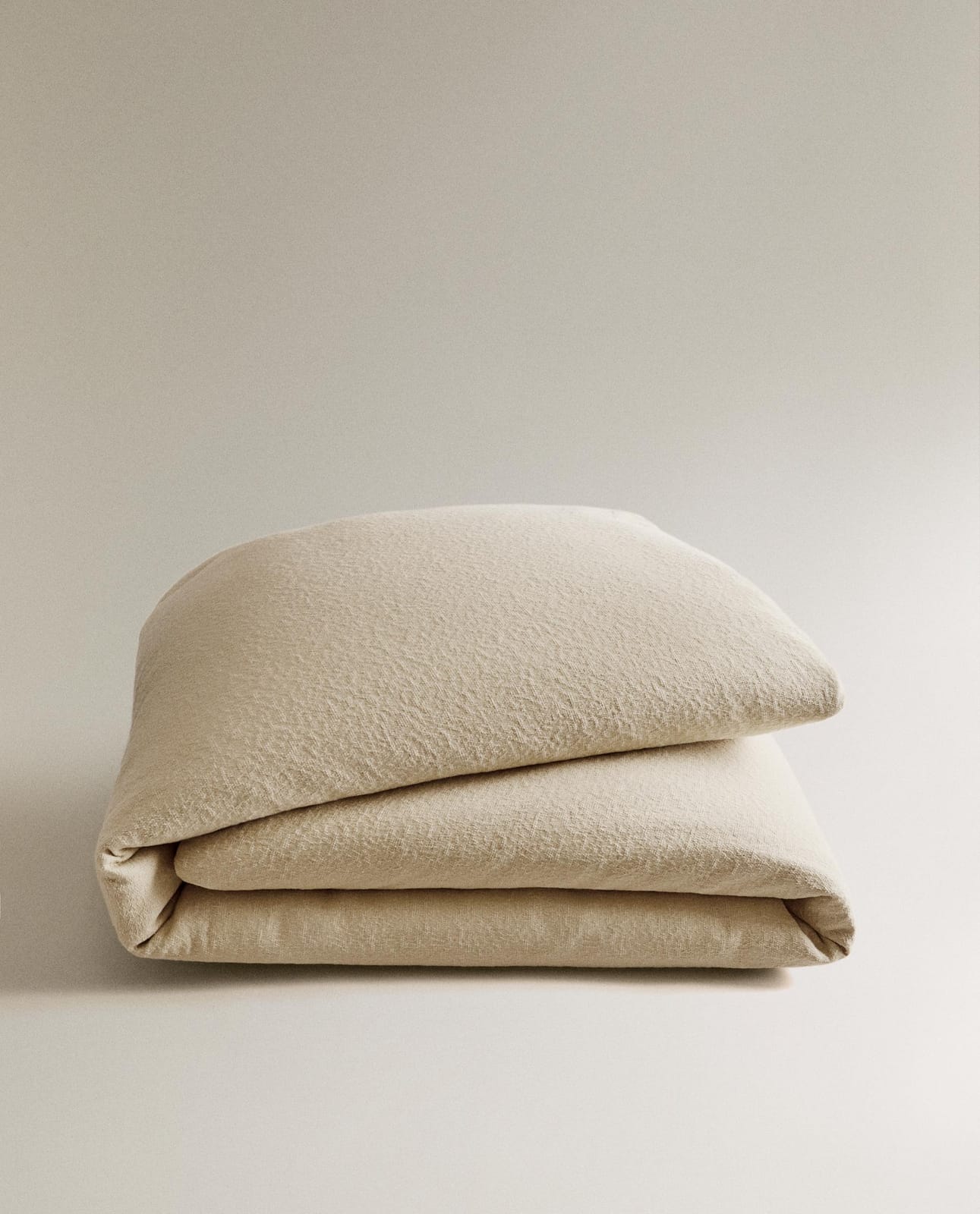 Покрывало ZARA HOME BAWEŁNIANA NARZUTA ŻAKARDOWA BEŻOWY 230 x 250 cm
