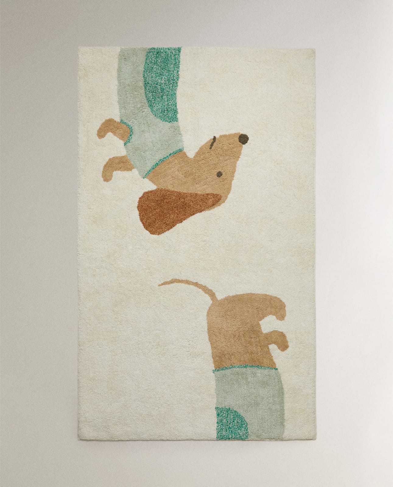 Ковер ZARA HOME ДЕТСКИЙ ХЛОПКОВЫЙ КОВЕР С СОБАКОЙ ZŁAMANA BIEL 90 x 150 cm