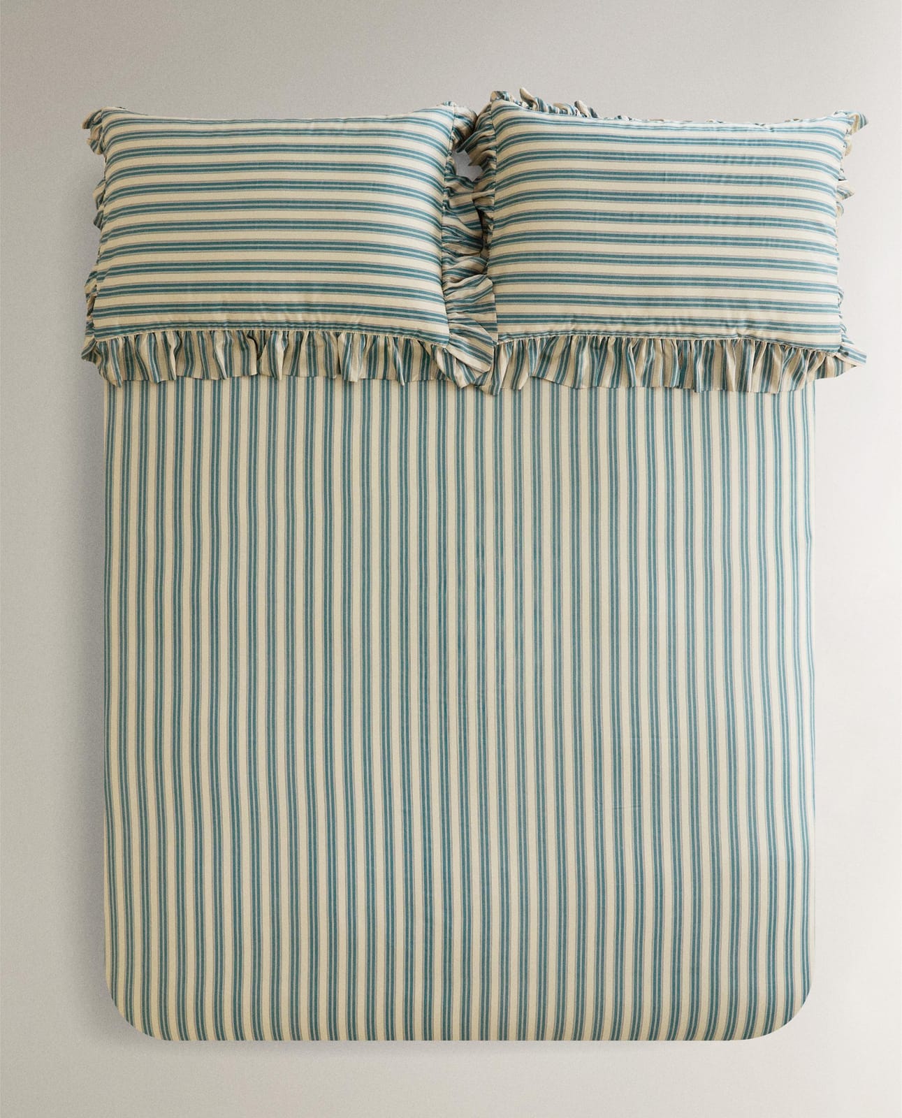 Пододеяльник ZARA HOME ПОДОДЕЯЛЬНИК В ПОЛОСКУ С ВОЛАНАМИ | KATHARINE POLE ГОЛУБОЙ 240 x 220 см
