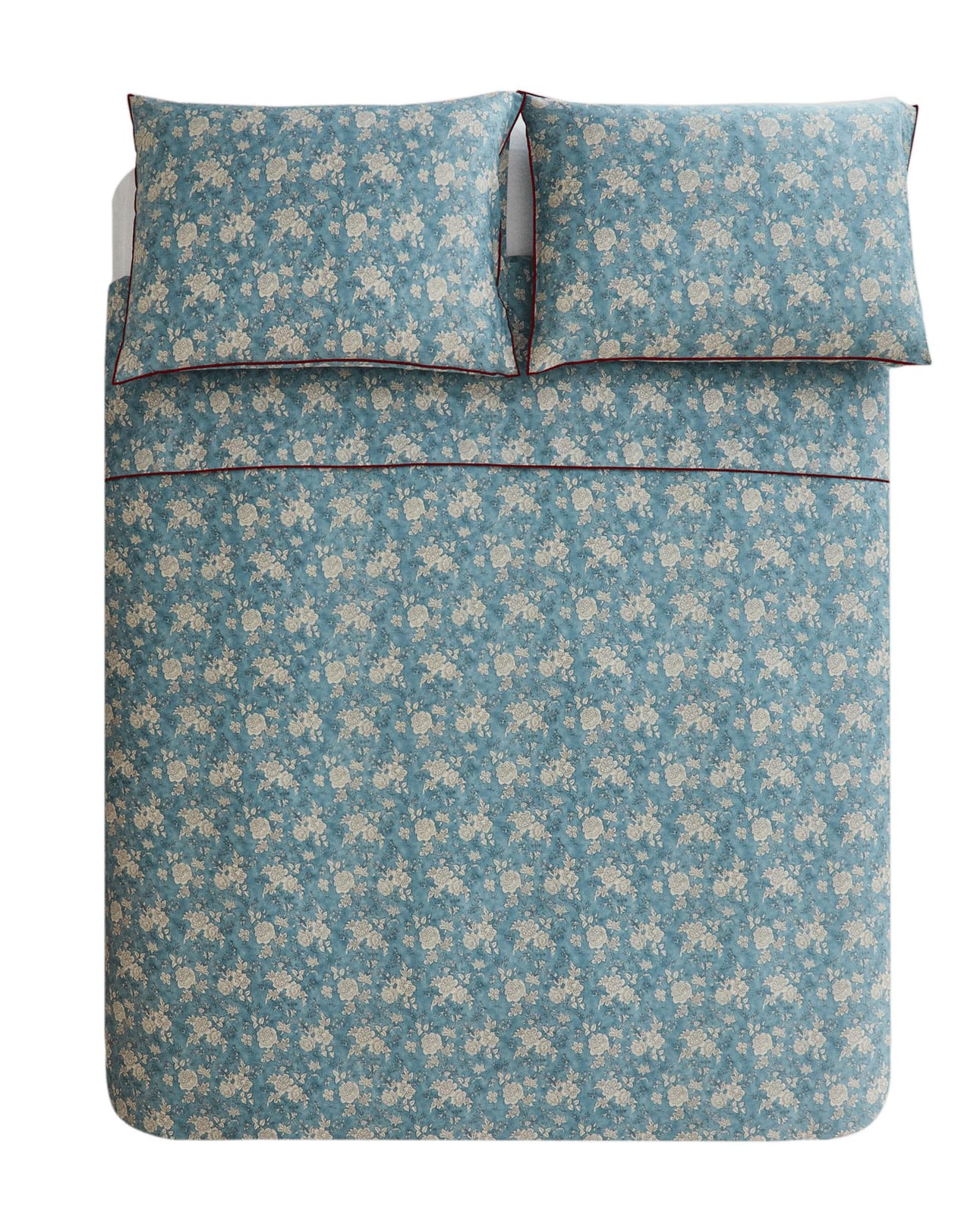 ZARA HOME САТИНОВЫЙ ПОДОДЕЯЛЬНИК С ЦВЕТАМИ И КАНТОМ ракурс 7
