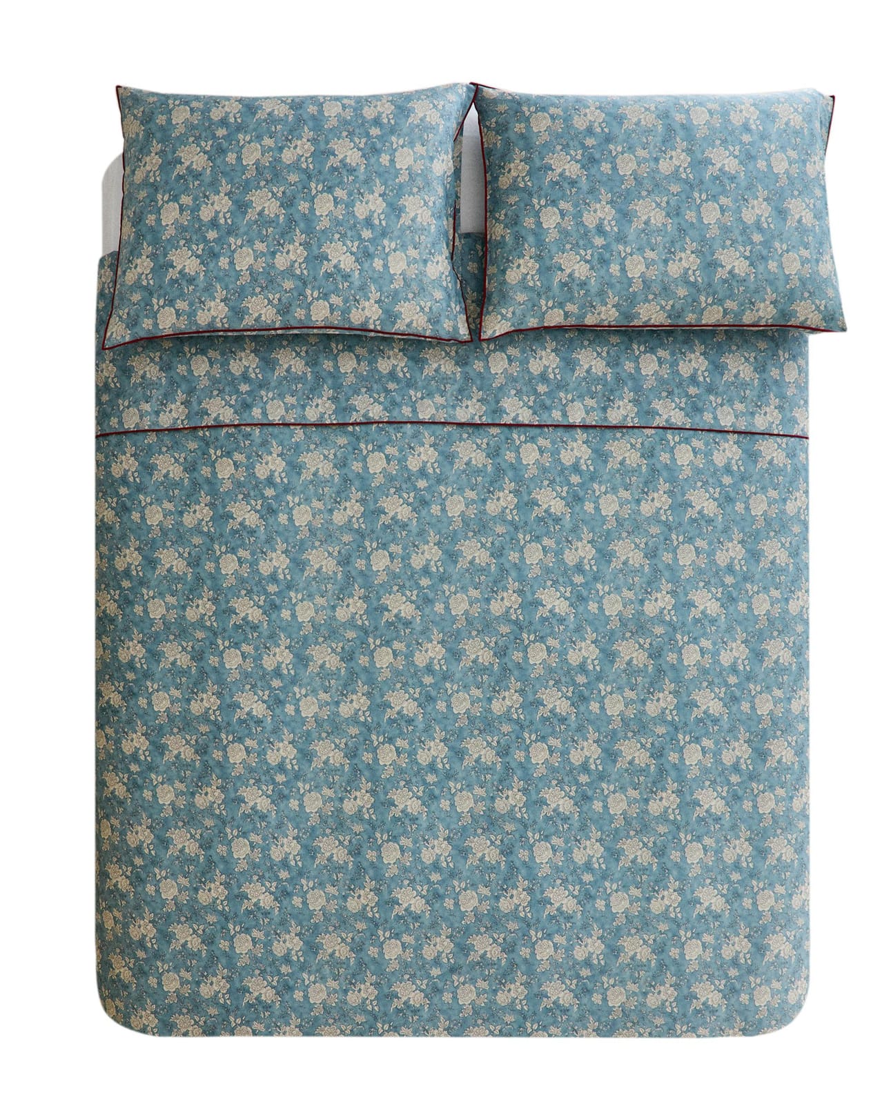 ZARA HOME САТИНОВЫЙ ПОДОДЕЯЛЬНИК С ЦВЕТАМИ И КАНТОМ ракурс 6