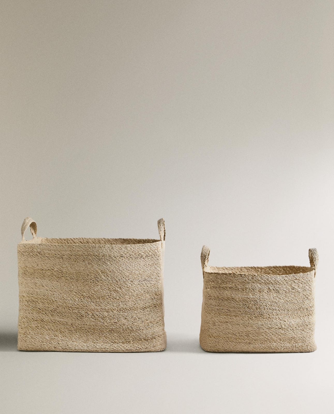 Корзина для хранения ZARA HOME ПРЯМОУГОЛЬНАЯ КОРЗИНА ИЗ МОРСКОЙ ТРАВЫ СВЕТЛО-БЕЖЕВЫЙ 30 x 40 x 30 см