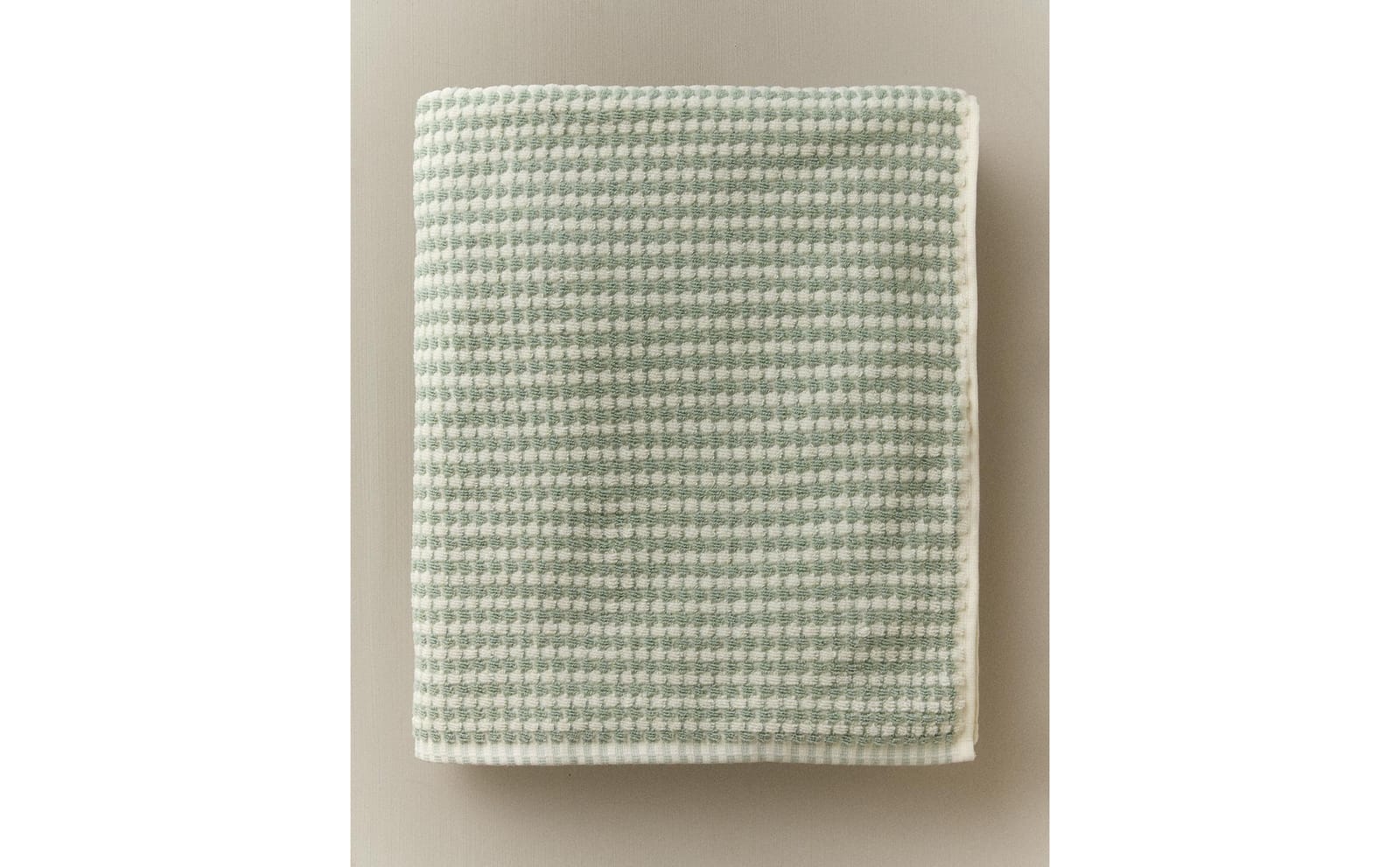 ZARA HOME ХЛОПКОВОЕ ПОЛОТЕНЦЕ С ВАФЕЛЬНОЙ ФАКТУРОЙ ракурс 7