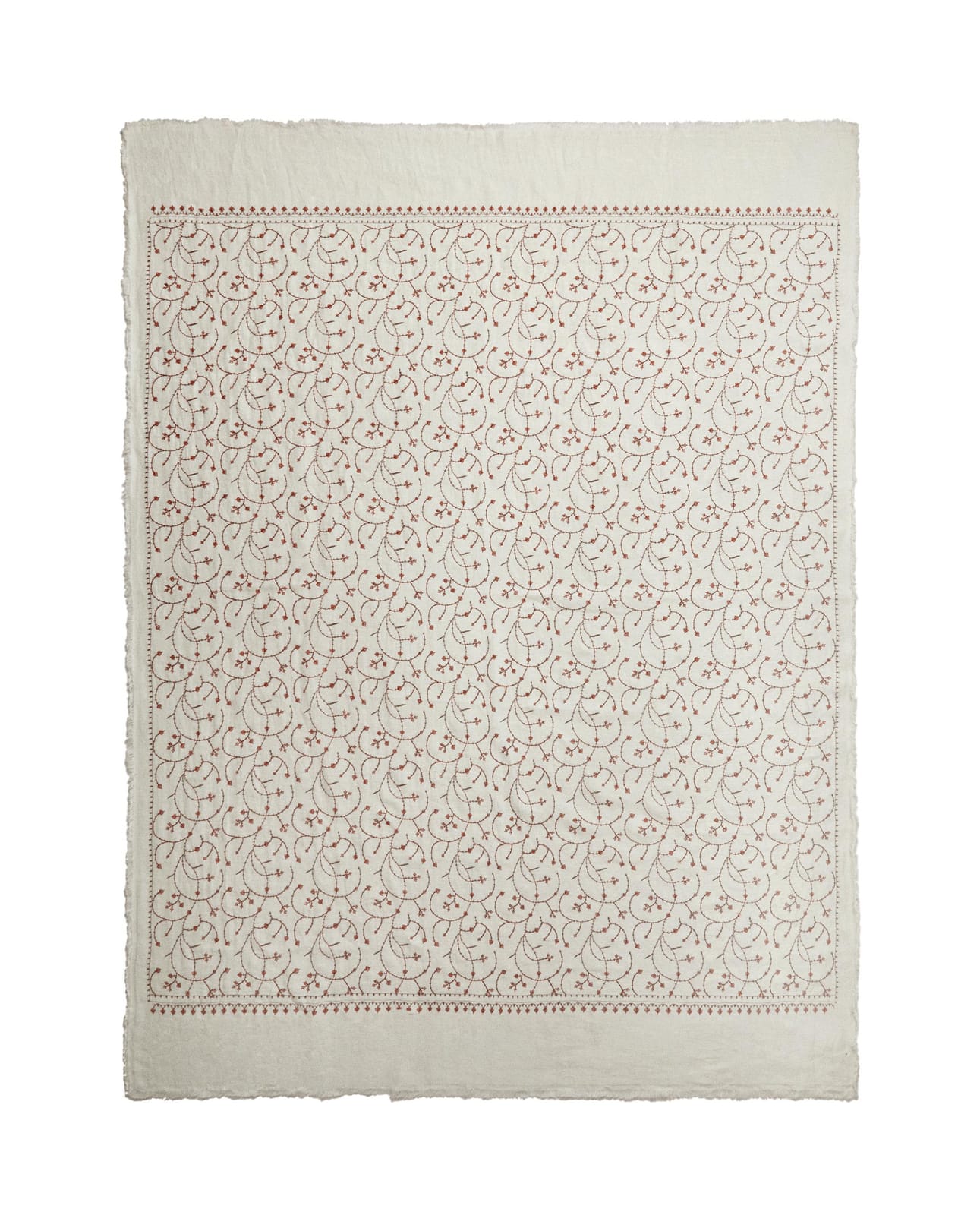 ZARA HOME ЛЬНЯНОЙ ПЛЕД С ВЫШИВКОЙ ракурс 3