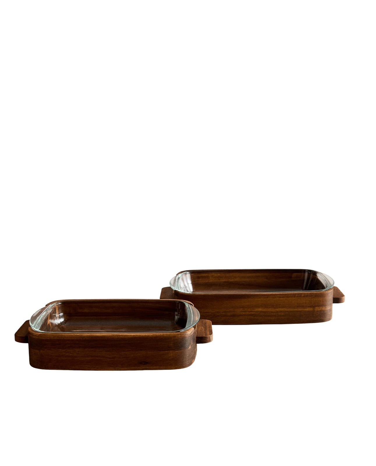 ZARA HOME ЖАРОПРОЧНОЕ БЛЮДО ИЗ БОРОСИЛИКАТНОГО СТЕКЛА И ДЕРЕВА ракурс 3