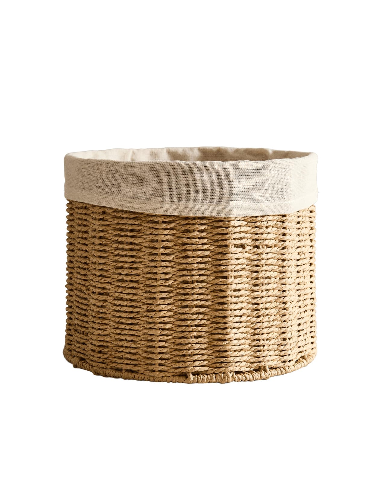 ZARA HOME КРУГЛАЯ КОРЗИНА С ХЛОПКОВОЙ ПОДКЛАДКОЙ ракурс 5