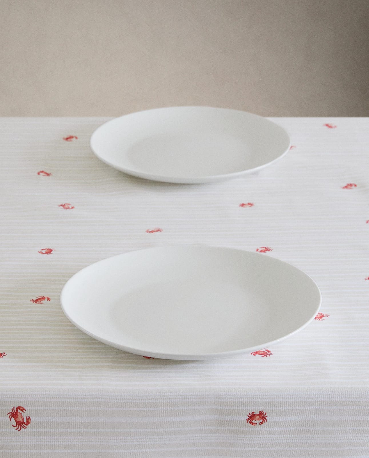 ZARA HOME Скатерть хлопковая с смолой и узором в крабы ракурс 3