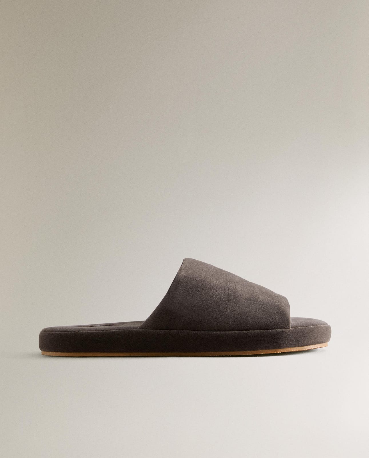 Тапочки ZARA HOME шлепанцы на платформе из бархата BRĄZOWY 36