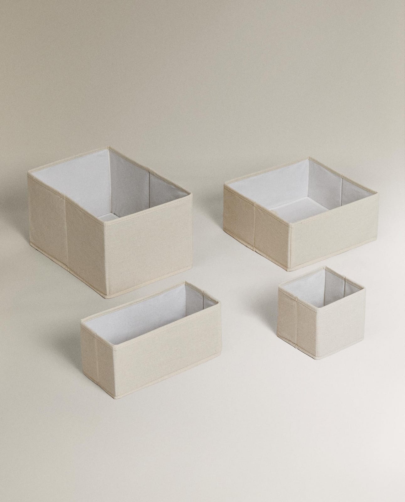 Коробка для хранения ZARA HOME СКЛАДНАЯ ХЛОПКОВАЯ КОРОБКА ДЛЯ ХРАНЕНИЯ СВЕТЛО-БЕЖЕВЫЙ 13 x 28 x 28 cm
