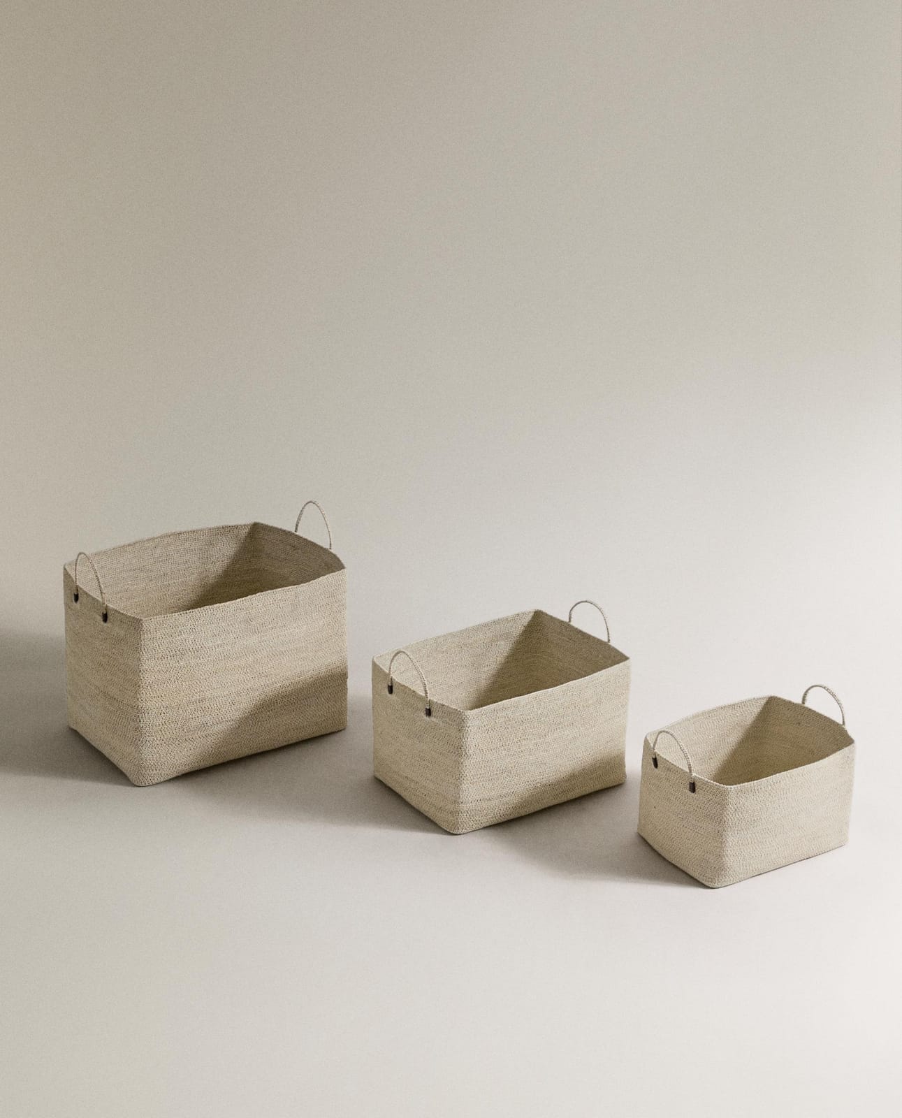 Корзина для хранения ZARA HOME Прямоугольная корзина из морской травы BIAŁY 23 x 27 x 20 cm