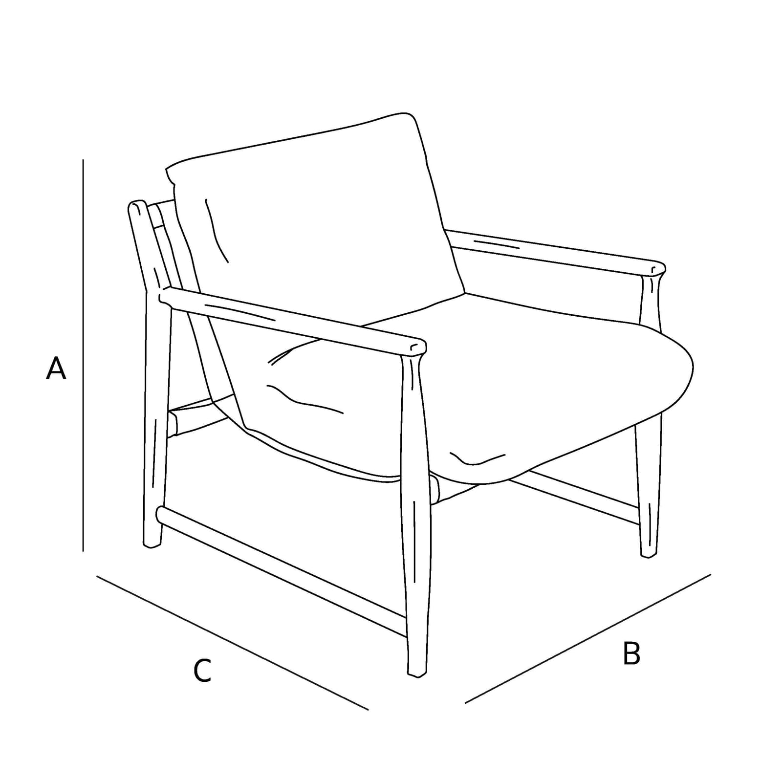 ZARA HOME КРЕСЛО ДЕРЕВЯННОЕ С ПОДУШКОЙ СО СЪЁМНЫМ ЧЕХЛОМ ракурс 4