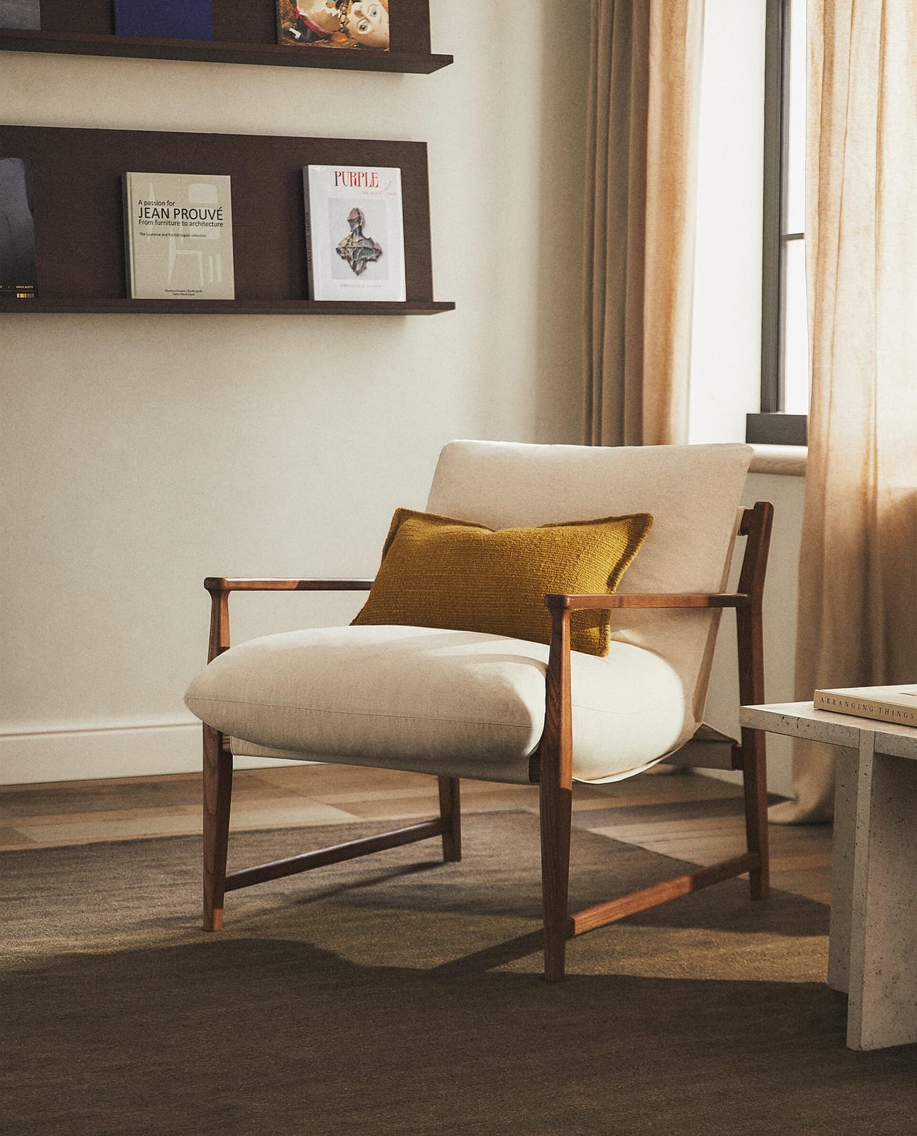ZARA HOME КРЕСЛО ДЕРЕВЯННОЕ С ПОДУШКОЙ СО СЪЁМНЫМ ЧЕХЛОМ ракурс 8