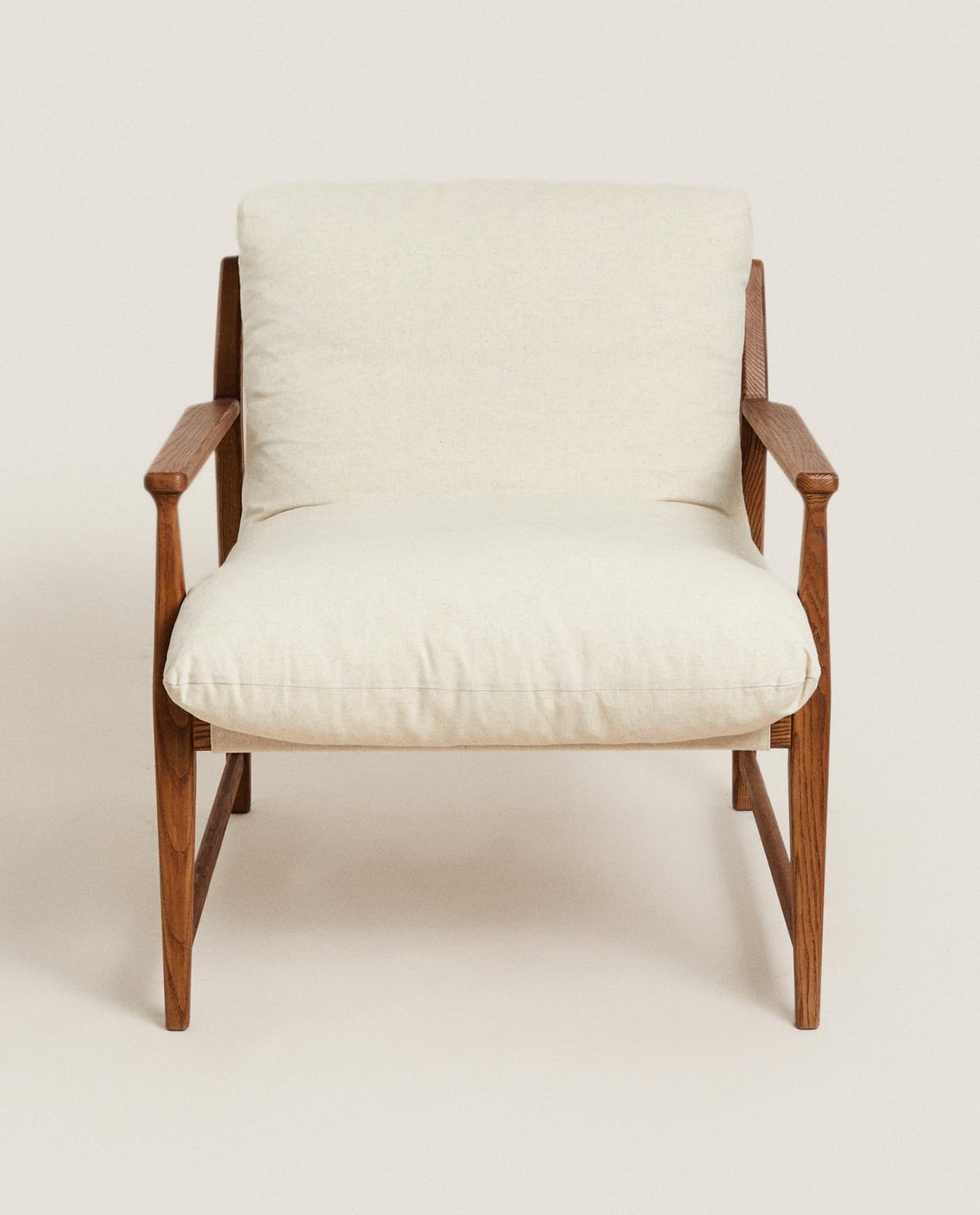 Кресло ZARA HOME деревянное с подушкой со съемным чехлом JASNOBEŻOWY 79 x 74.5 x 81 cm