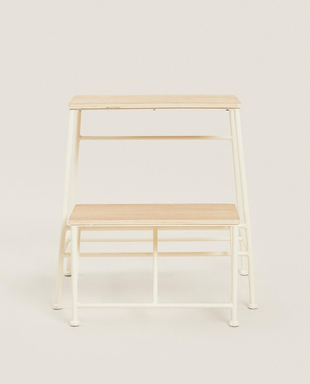 Стеллаж ZARA HOME ДЕРЕВЯННЫЙ ТАБУРЕТ-СТУПЕНЬКИ С ДВУМЯ СТУПЕНЯМИ JASNOBEŻOWY 47 x 47.5 x 49.5 cm