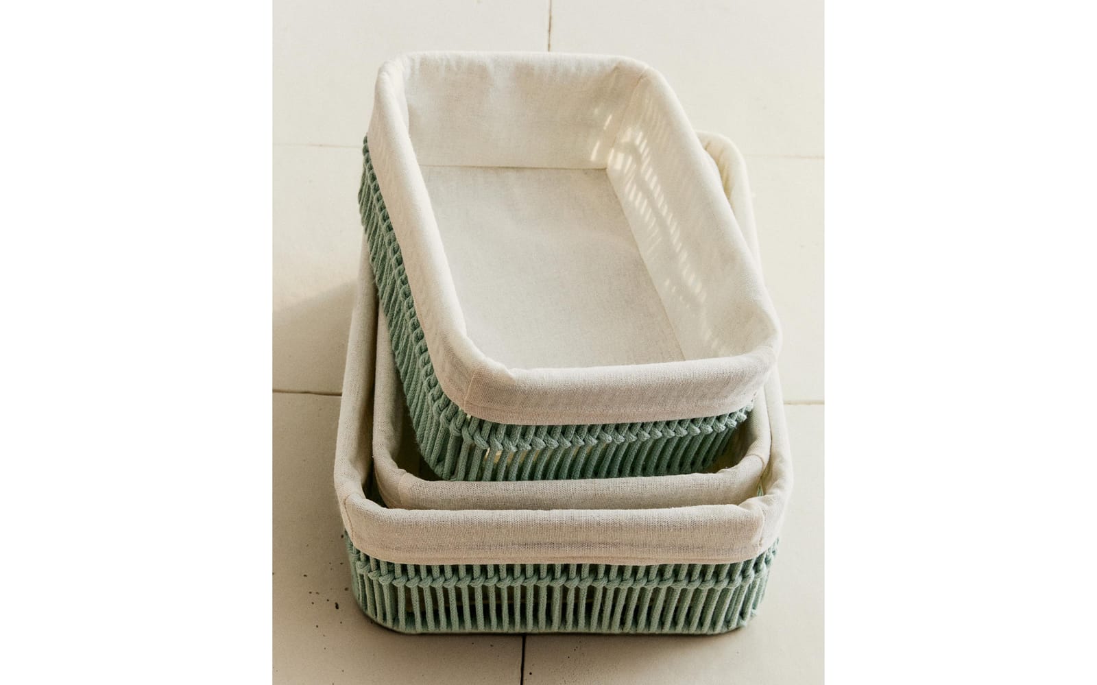 ZARA HOME Прямоугольная корзина с хлопковым вкладышем ракурс 7