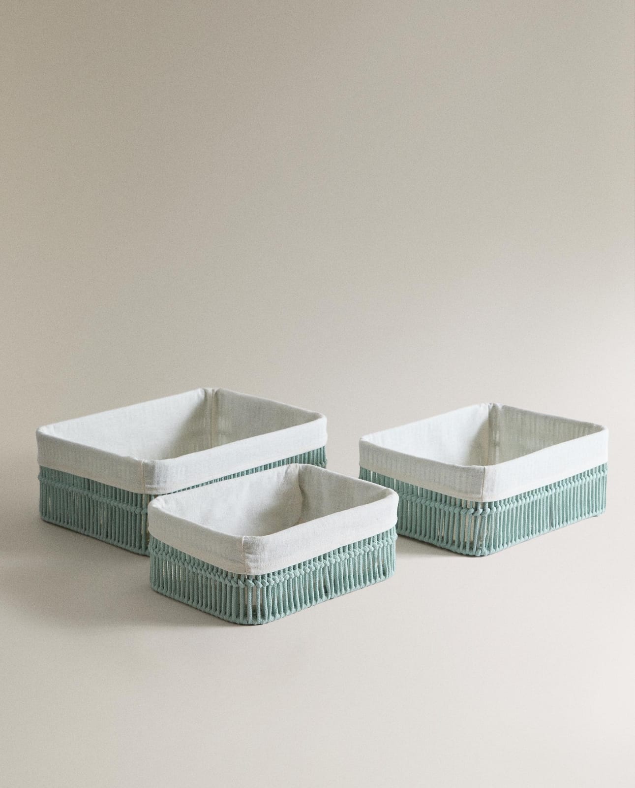 ZARA HOME Прямоугольная корзина с хлопковым вкладышем ракурс 2