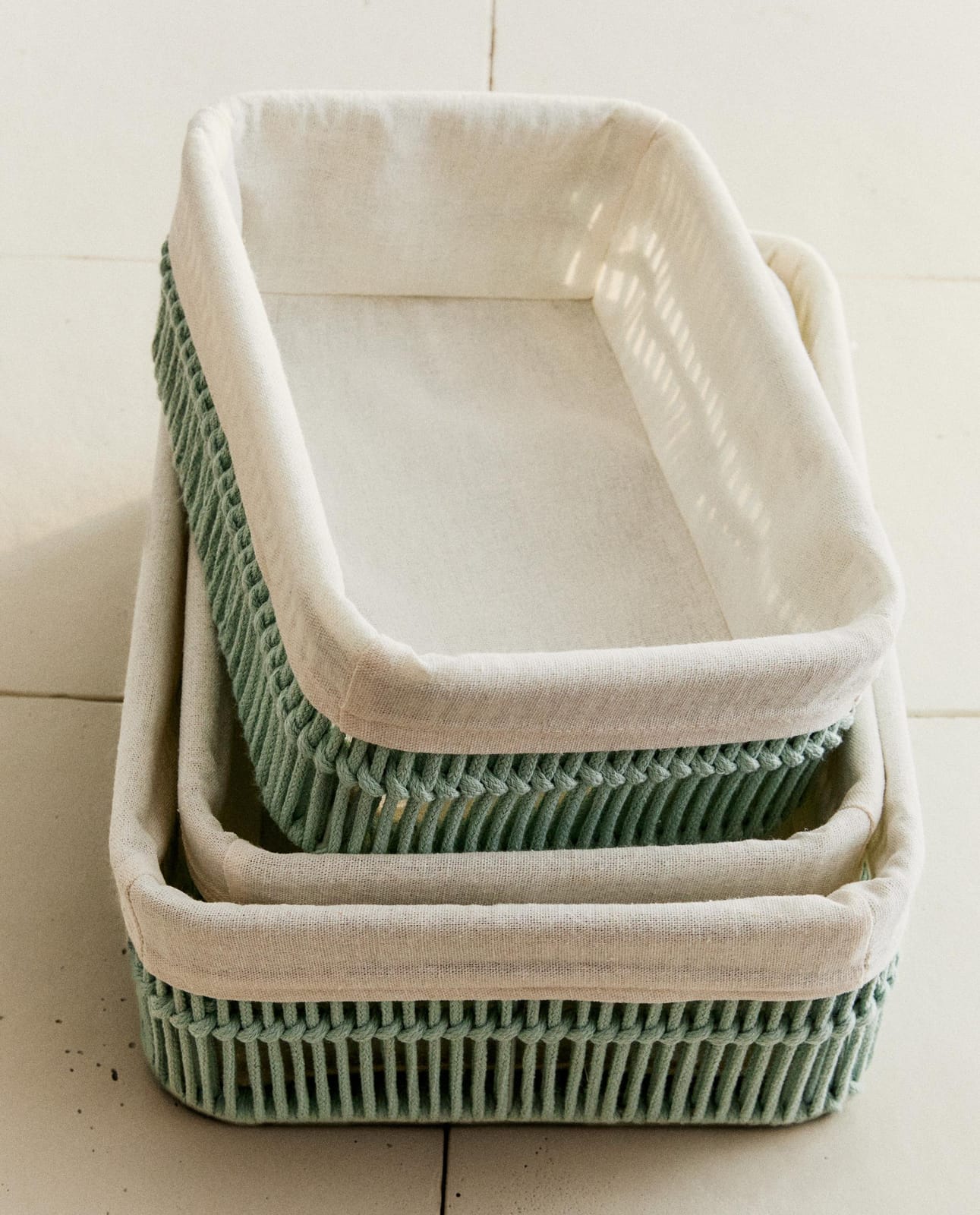 ZARA HOME Прямоугольная корзина с хлопковым вкладышем ракурс 8