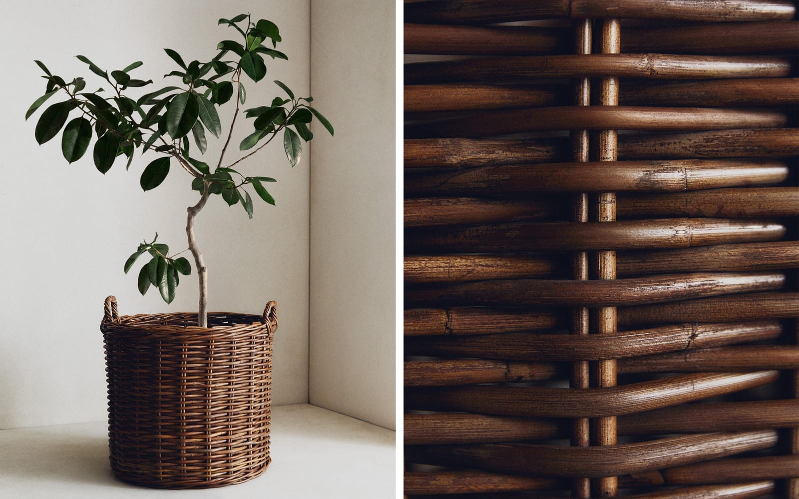 ZARA HOME КРУГЛАЯ РАТТАНОВАЯ КОРЗИНА ракурс 7