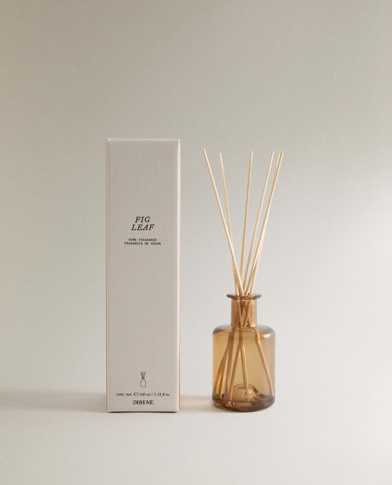 Ароматический диффузор ZARA HOME (100 ML) Ароматические палочки FIG LEAF ŻYWY ŻÓŁTY 21 x 8 x 8 cm