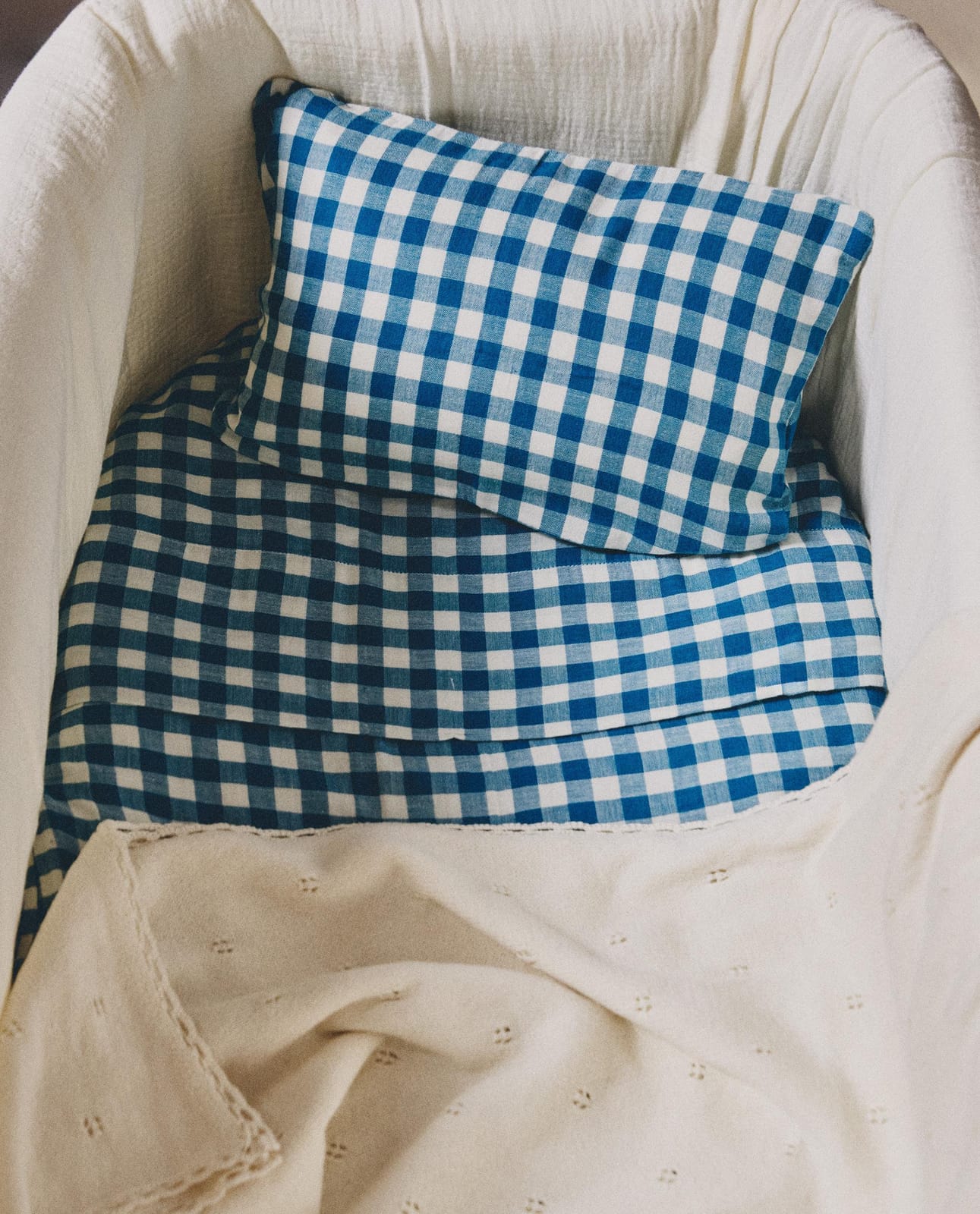 ZARA HOME КОМПЛЕКТ ПОСТЕЛЬНОГО БЕЛЬЯ ДЛЯ КРОВАТКИ В КЛЕТКУ ракурс 7