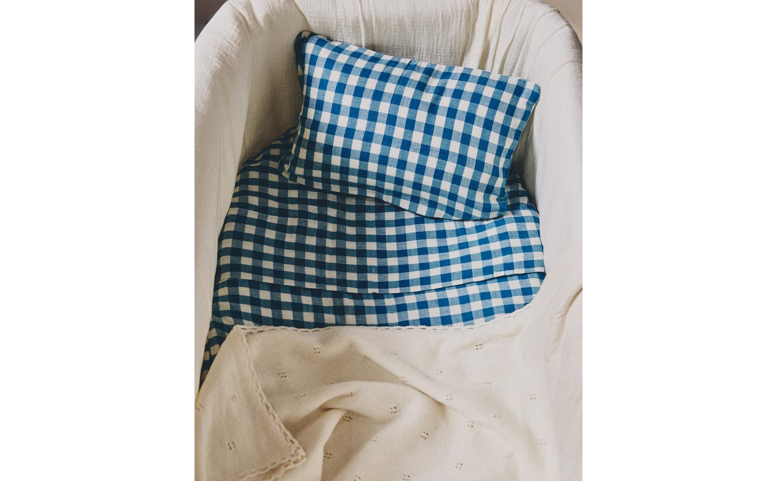 ZARA HOME КОМПЛЕКТ ПОСТЕЛЬНОГО БЕЛЬЯ ДЛЯ КРОВАТКИ В КЛЕТКУ ракурс 8