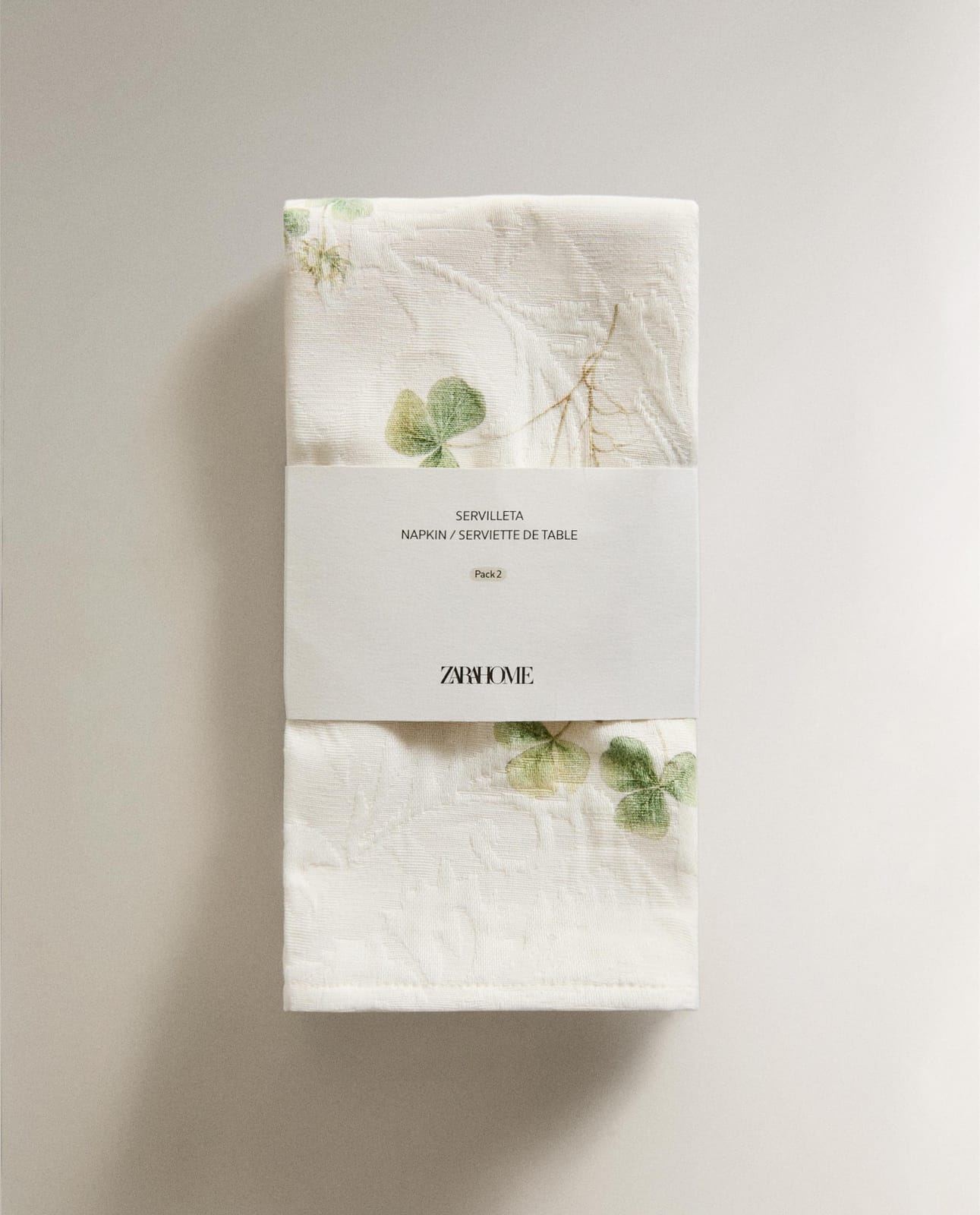ZARA HOME ЖАКАРДОВЫЕ САЛФЕТКИ С КЛЕВЕРОМ (КОМПЛЕКТ 2 ШТ.) ракурс 6