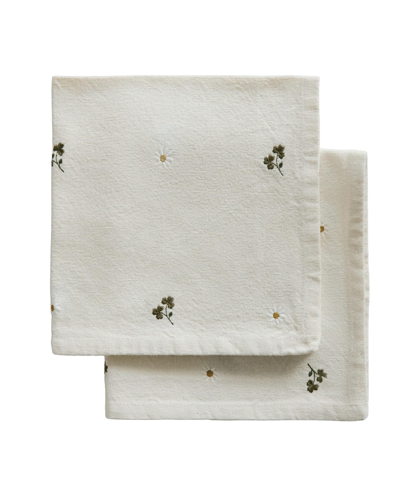 ZARA HOME САЛФЕТКИ С ВЫШИВКОЙ В КЛЕВЕР И РОМАШКУ (КОМПЛЕКТ 2 ШТ.) ракурс 3