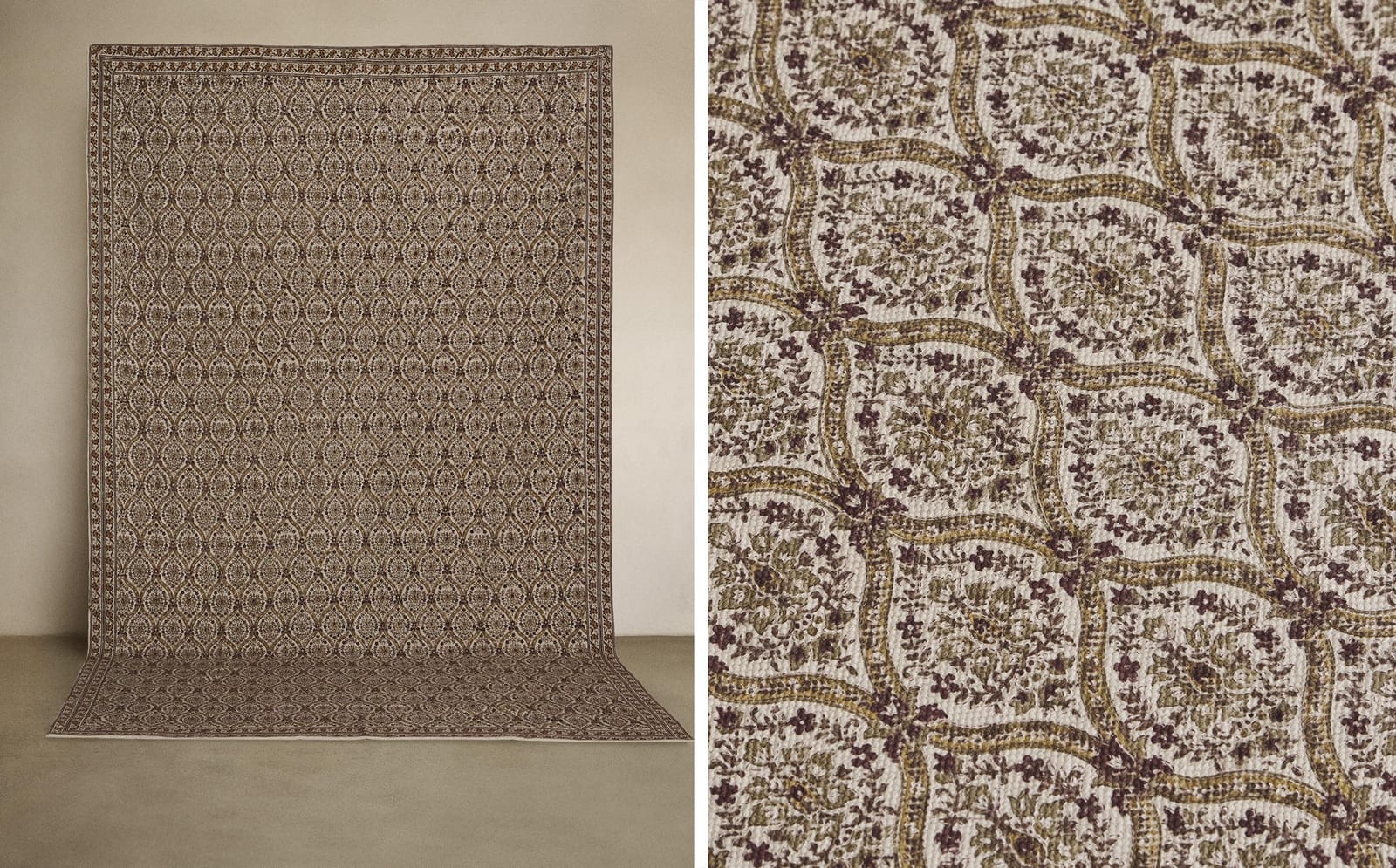 ZARA HOME ХЛОПКОВЫЙ КОВЁР УЗОР ПЕЙСЛИ ракурс 7