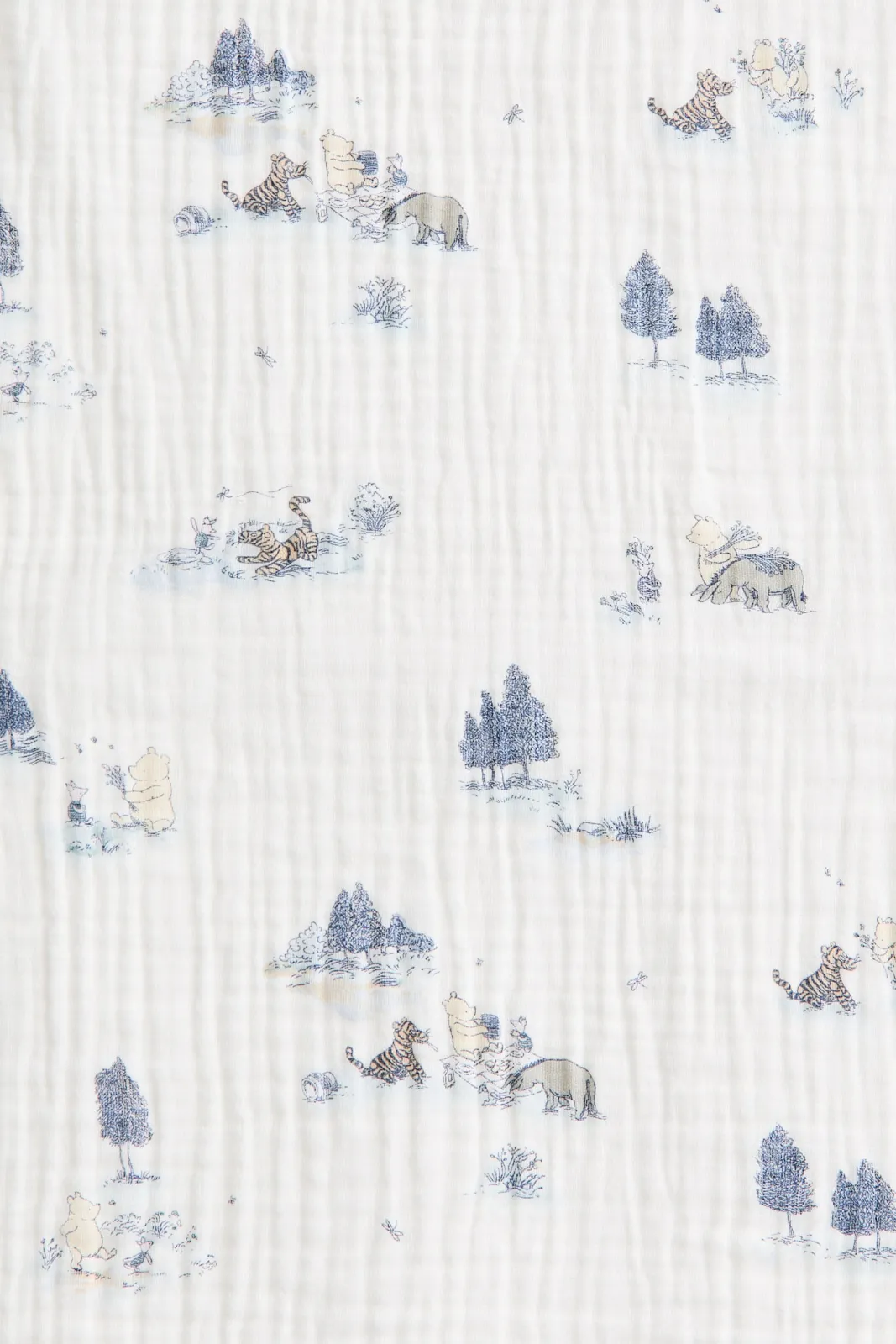 Детское муслиновое одеяло H&M - с персонажами из Винни-Пуха (Winnie the Pooh Disney), размер 90х90 см, цвет светло-голубой - 1328475002 ракурс 3