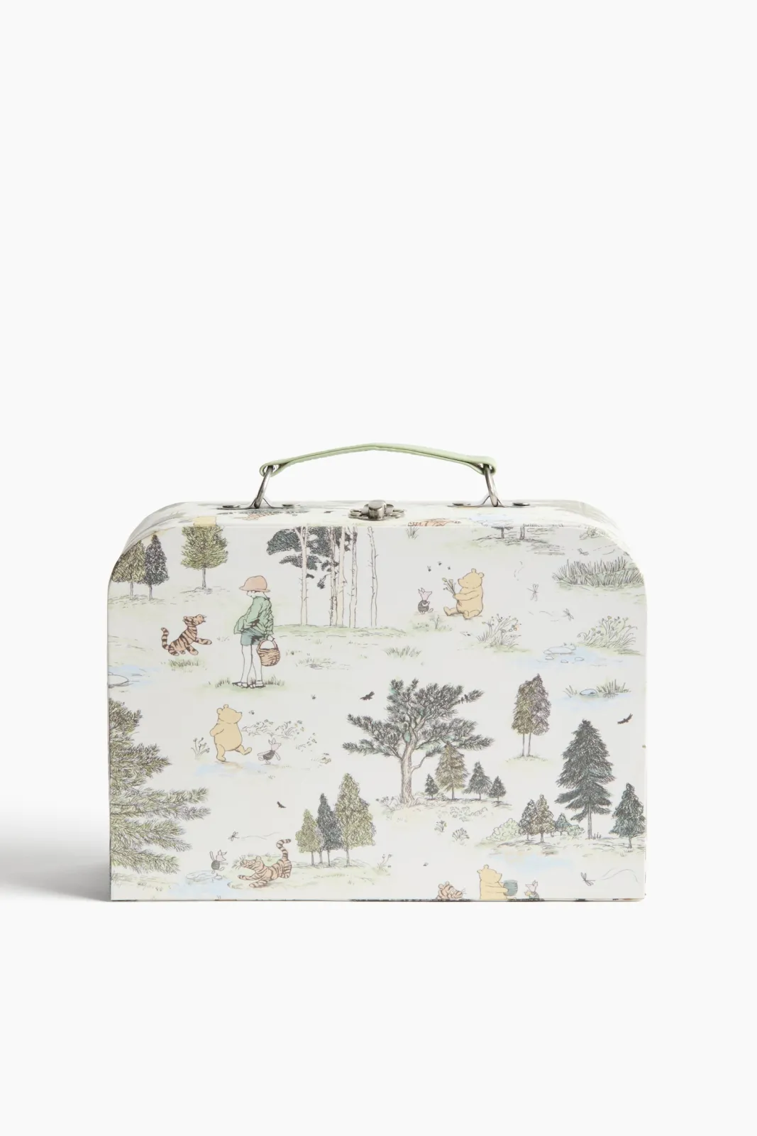 Картонный чемодан H&M - с персонажами из Винни-Пуха (Winnie the Pooh Disney), размер 25х8.5х17.5 см, цвет светло-зеленый - 1332671001 ракурс 2