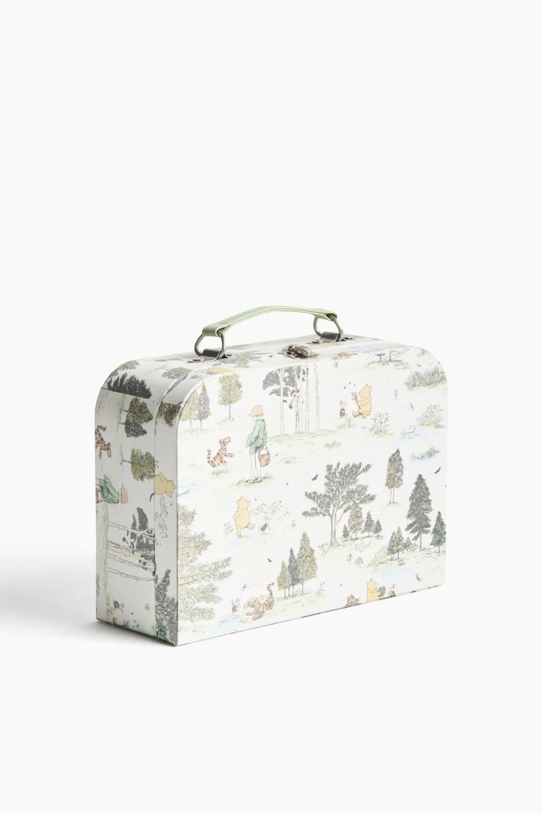 Картонный чемодан H&M - с персонажами из Винни-Пуха (Winnie the Pooh Disney), размер 25х8.5х17.5 см, цвет светло-зеленый - 1332671001 ракурс 4