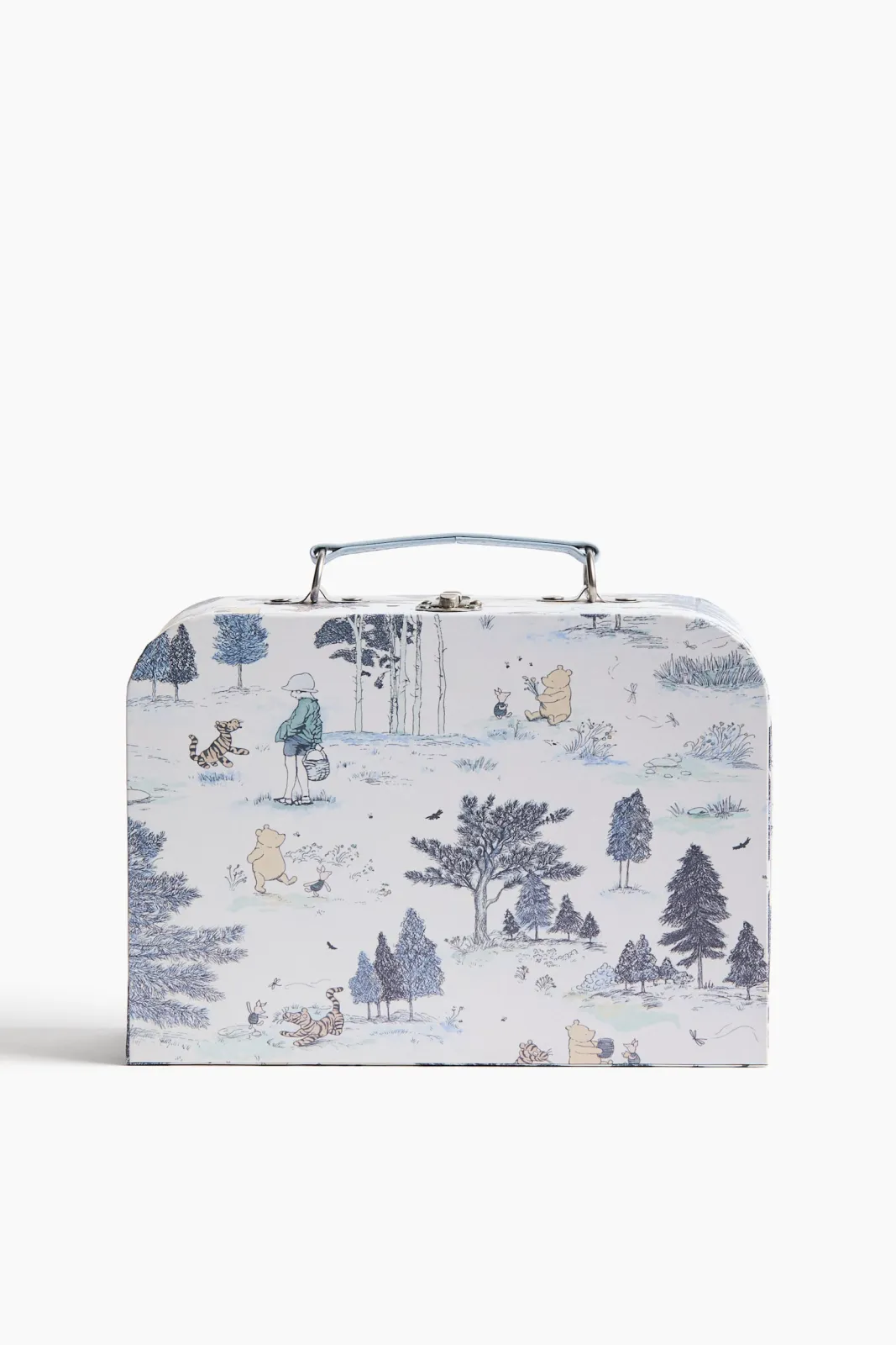 Картонный чемодан H&M - с персонажами из Винни-Пуха (Winnie the Pooh Disney), размер 25х8.5х17.5 см, цвет светло-голубой - 1332671002 ракурс 2