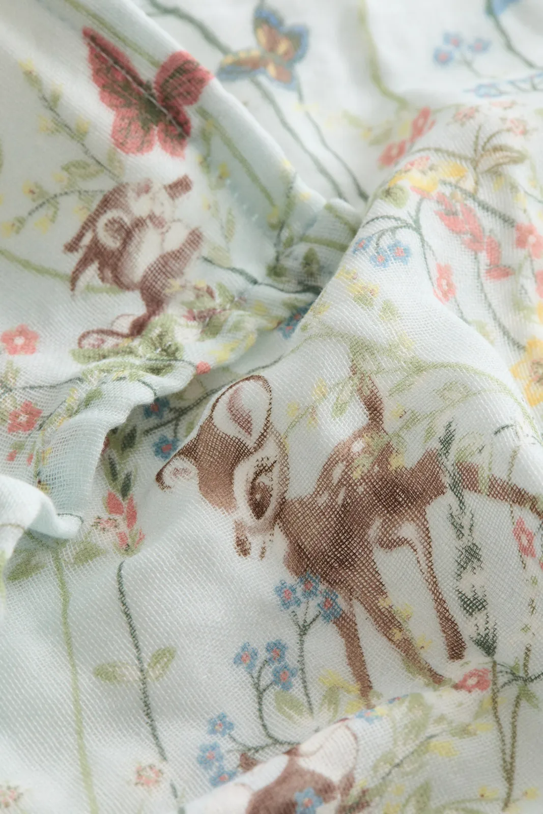 Набор 2 муслиновых салфеток H&M для младенцев - с персонажами из Бэмби (Bambi Disney), размер 40х40 см, цвет светло-голубой - 1256786004 ракурс 4