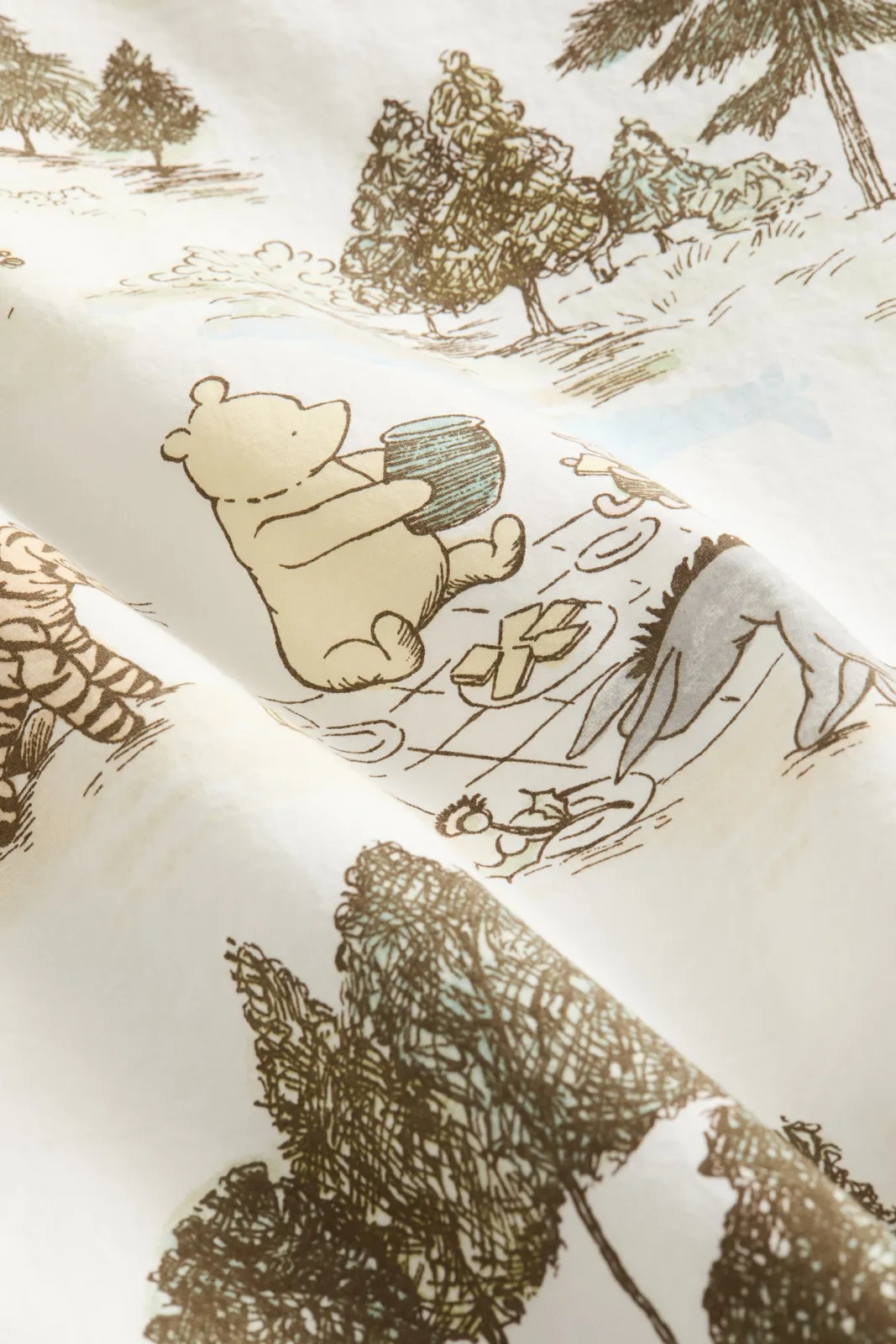 Комплект детского постельного белья H&M - с персонажами из Винни-Пуха (Winnie the Pooh Disney), цвет светло-зеленый - 1328407001 ракурс 2