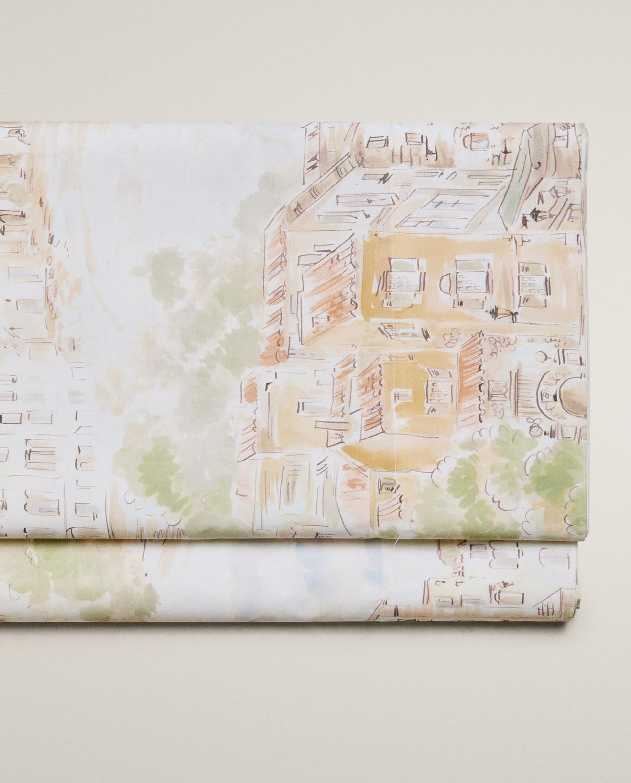 Простыня ZARA HOME хлопковая простыня без резинки в пейзаже BEŻ 240 x 280 cm
