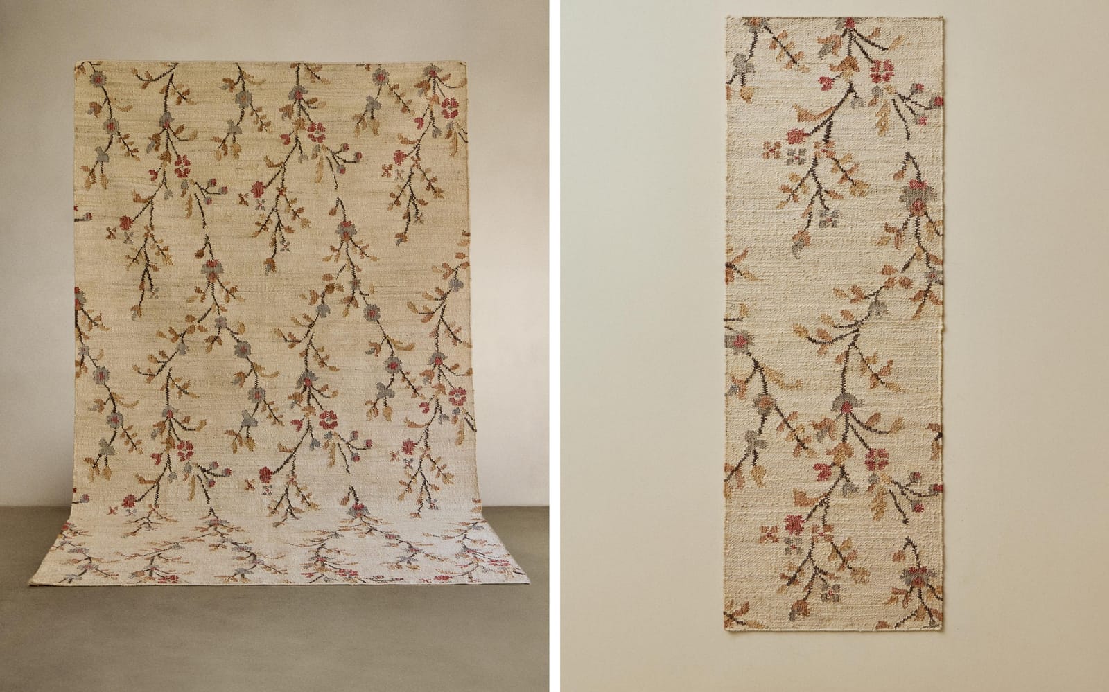 ZARA HOME DYWAN Z JUTY W KWIATY ракурс 7
