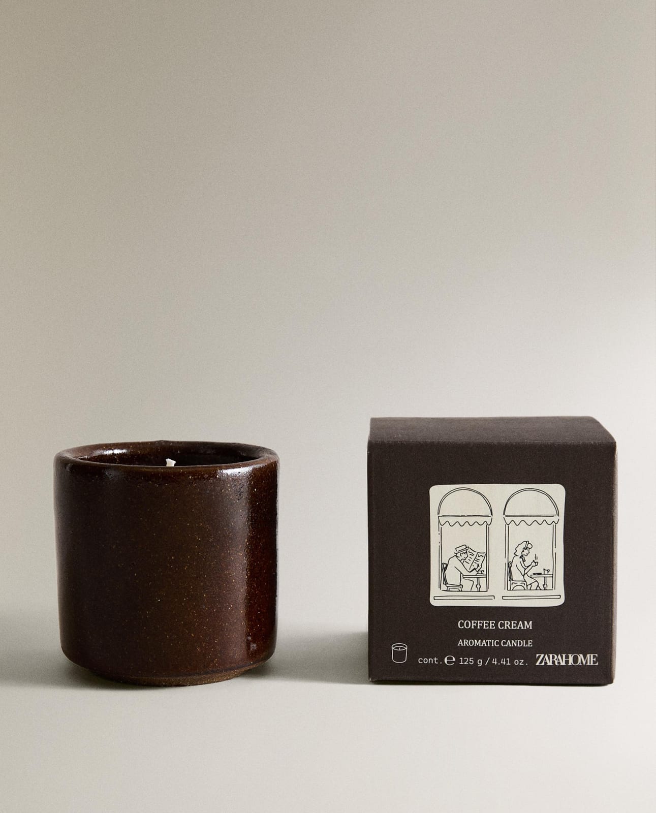 Свеча ZARA HOME (125 G) ароматическая свеча COFFEE CREAM PIASKOWY 8 x 8 x 8 см