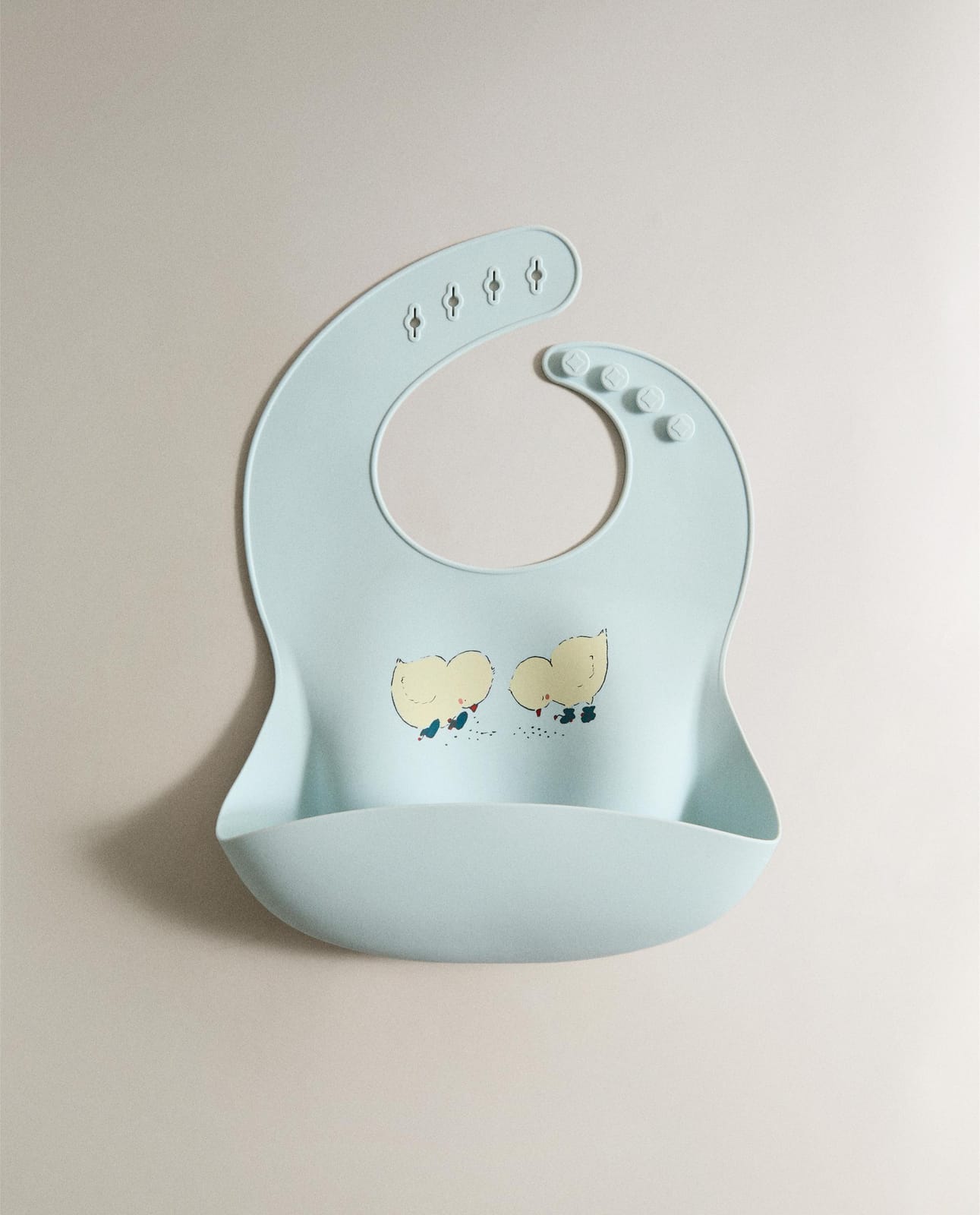 Слюнявчик ZARA HOME СИЛИКОНОВЫЙ ДЕТСКИЙ СЛЮНЯВЧИК С ЦЫПЛЯТАМИ NIEBIESKI 23 x 11 x 3 cm