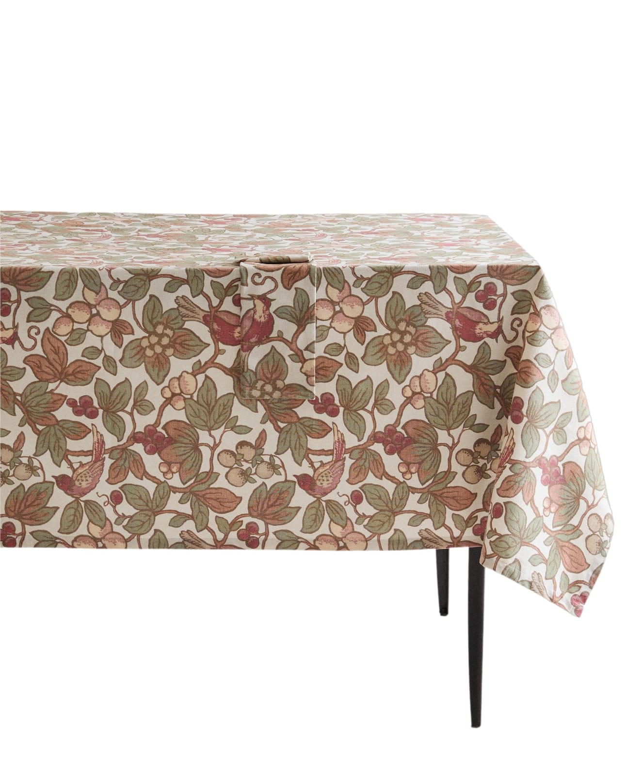 ZARA HOME ХЛОПКОВАЯ СКАТЕРТЬ С УЗОРОМ ИЗ ЦВЕТОВ И ПТИЦ ракурс 2