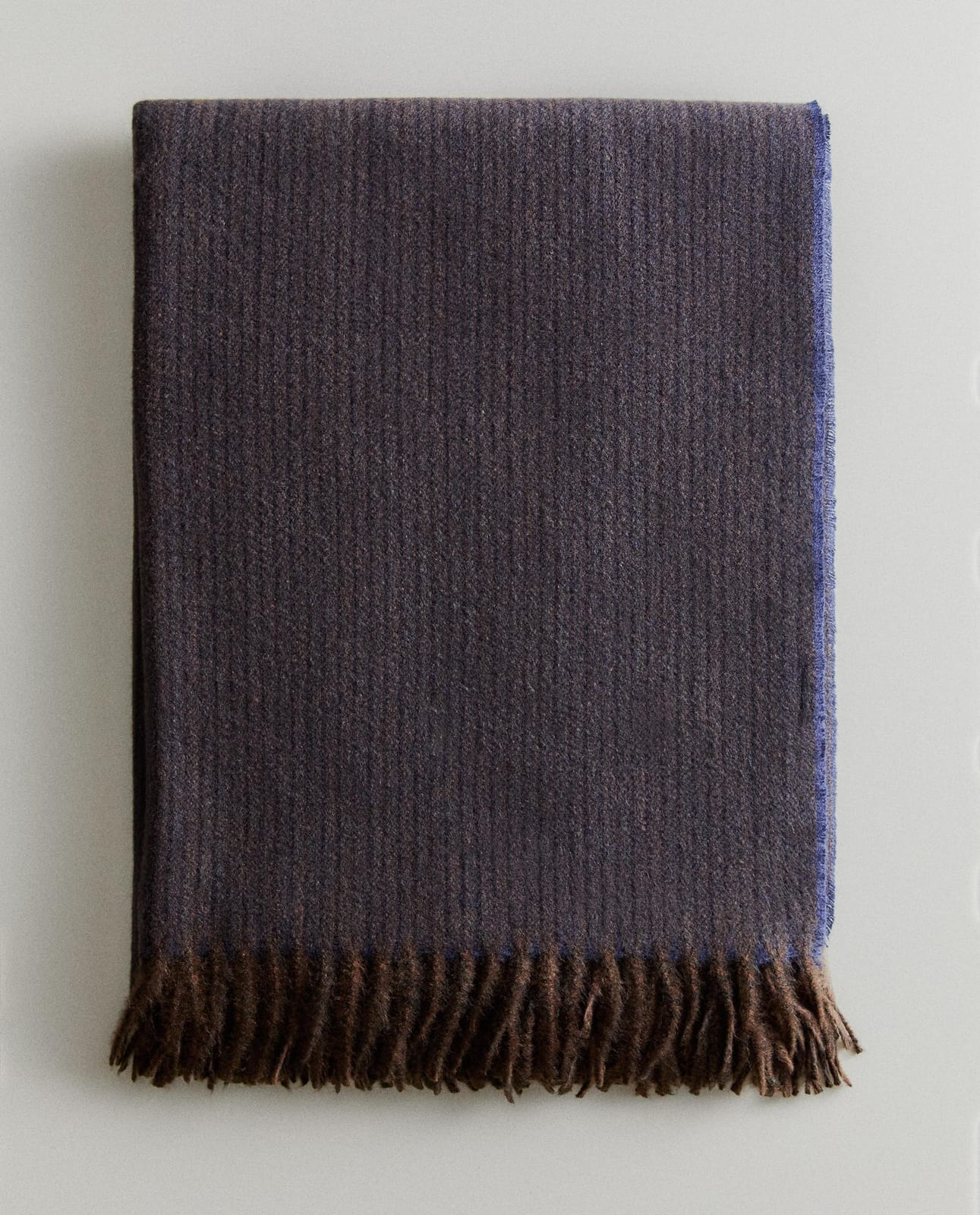 ZARA HOME ПЛЕД В ПОЛОСКУ С БАХРОМОЙ ракурс 2