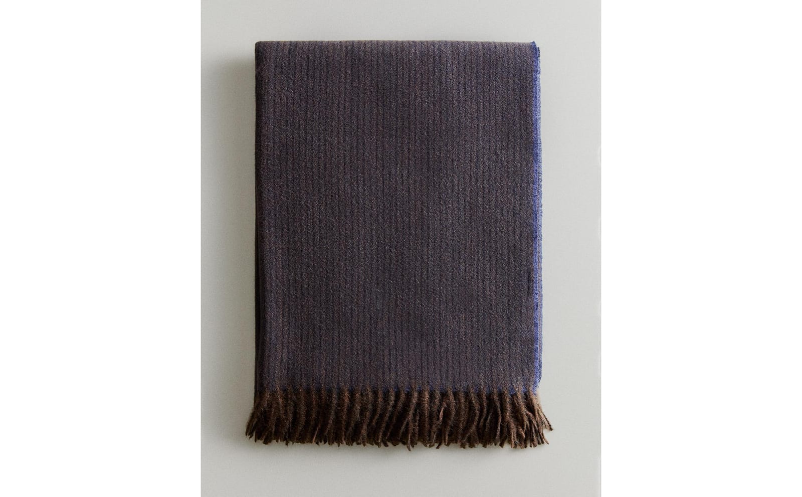 ZARA HOME ПЛЕД В ПОЛОСКУ С БАХРОМОЙ ракурс 3