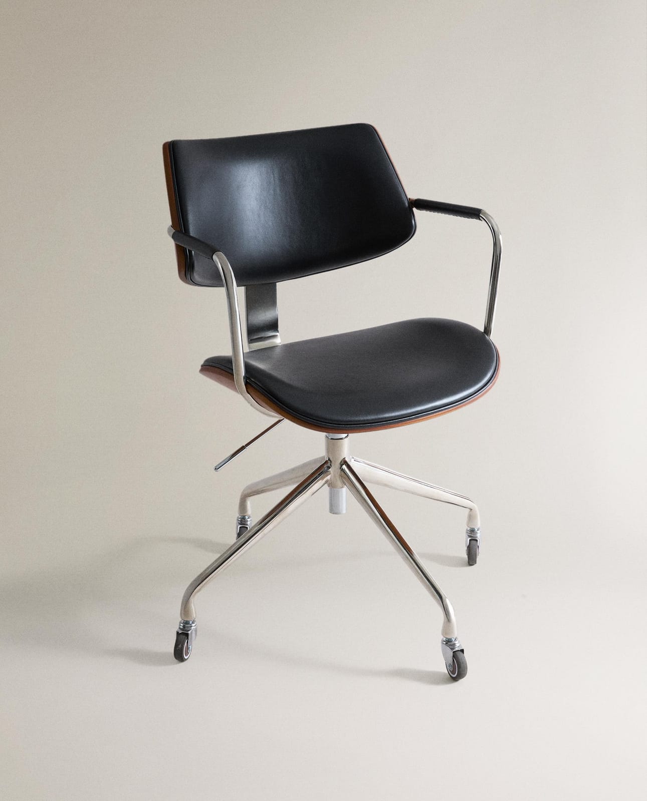 Стул ZARA HOME кожаное офисное кресло BRĄZOWY 82.5 x 54.5 x 56.5 cm