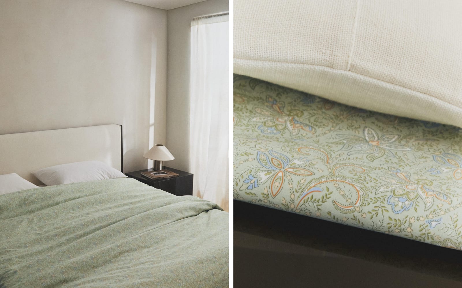 ZARA HOME САТИНОВЫЙ ПОДОДЕЯЛЬНИК ПЕЙСЛИ ракурс 7