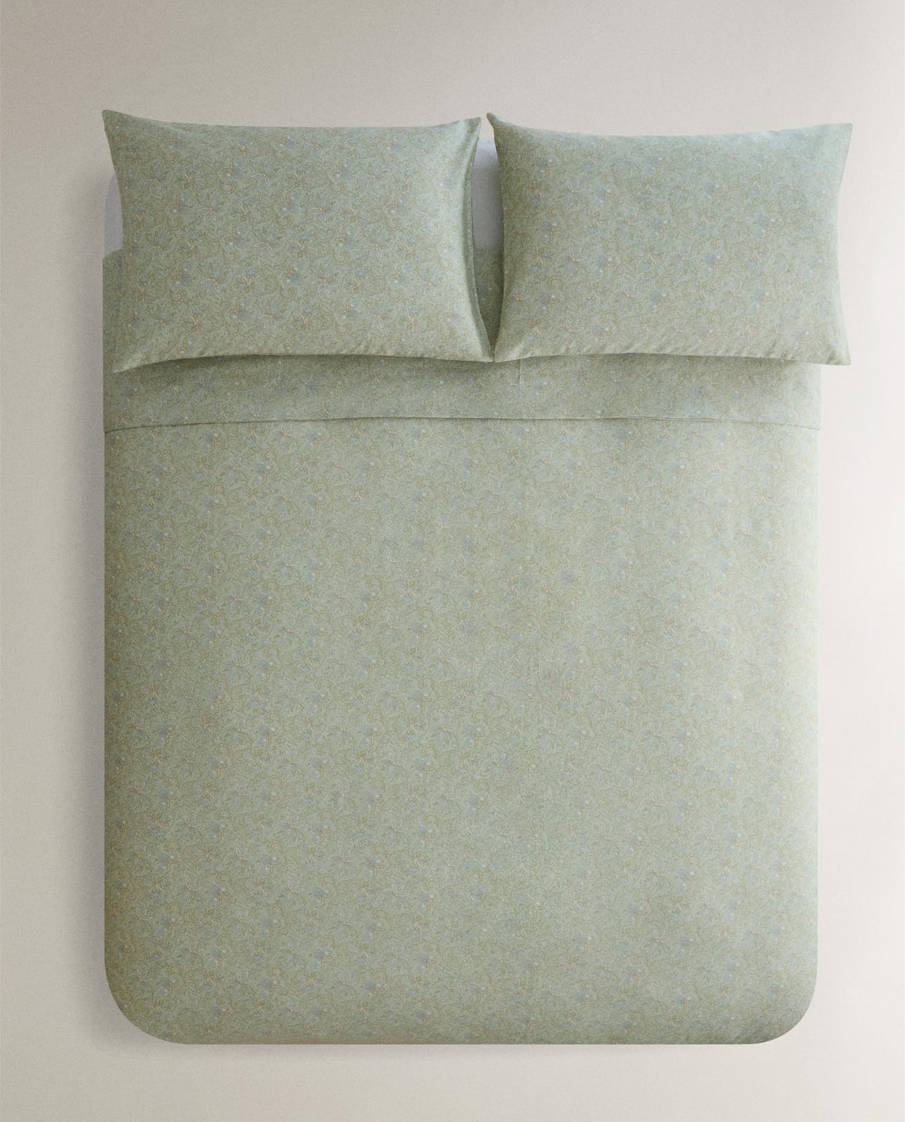 Пододеяльник ZARA HOME сатиновый пейсли зеленый 135 x 200 см