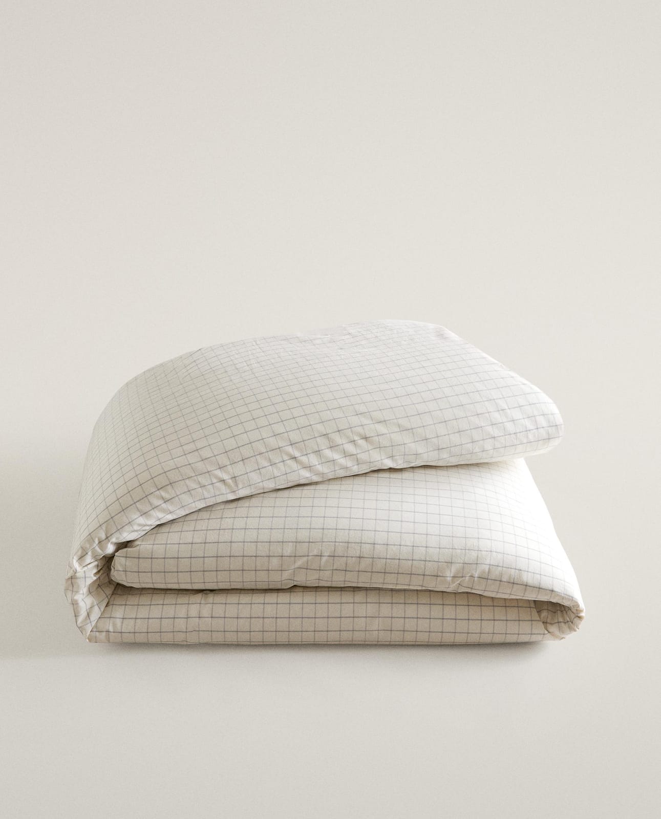 ZARA HOME ХЛОПКОВЫЙ ПОДОДЕЯЛЬНИК В КЛЕТКУ ракурс 7