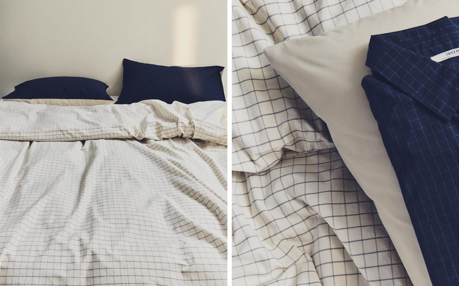 ZARA HOME ХЛОПКОВЫЙ ПОДОДЕЯЛЬНИК В КЛЕТКУ ракурс 9