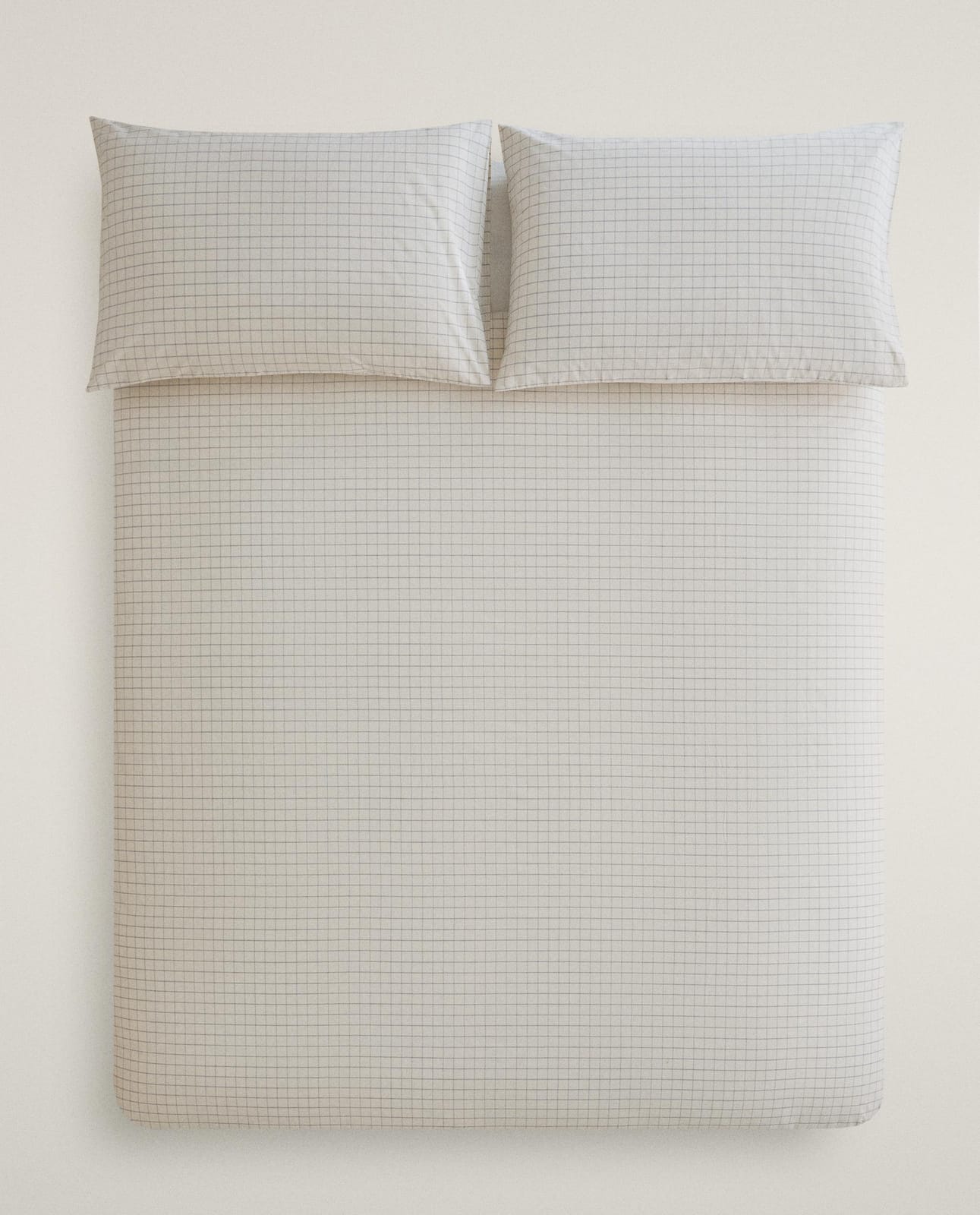 Пододеяльник ZARA HOME хлопковый пододеяльник в клетку ECRU 240 x 220 cm