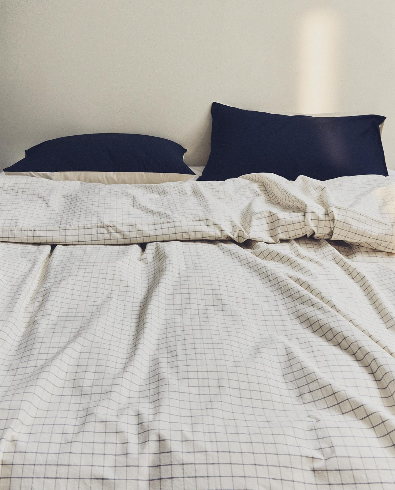ZARA HOME ХЛОПКОВЫЙ ПОДОДЕЯЛЬНИК В КЛЕТКУ ракурс 8