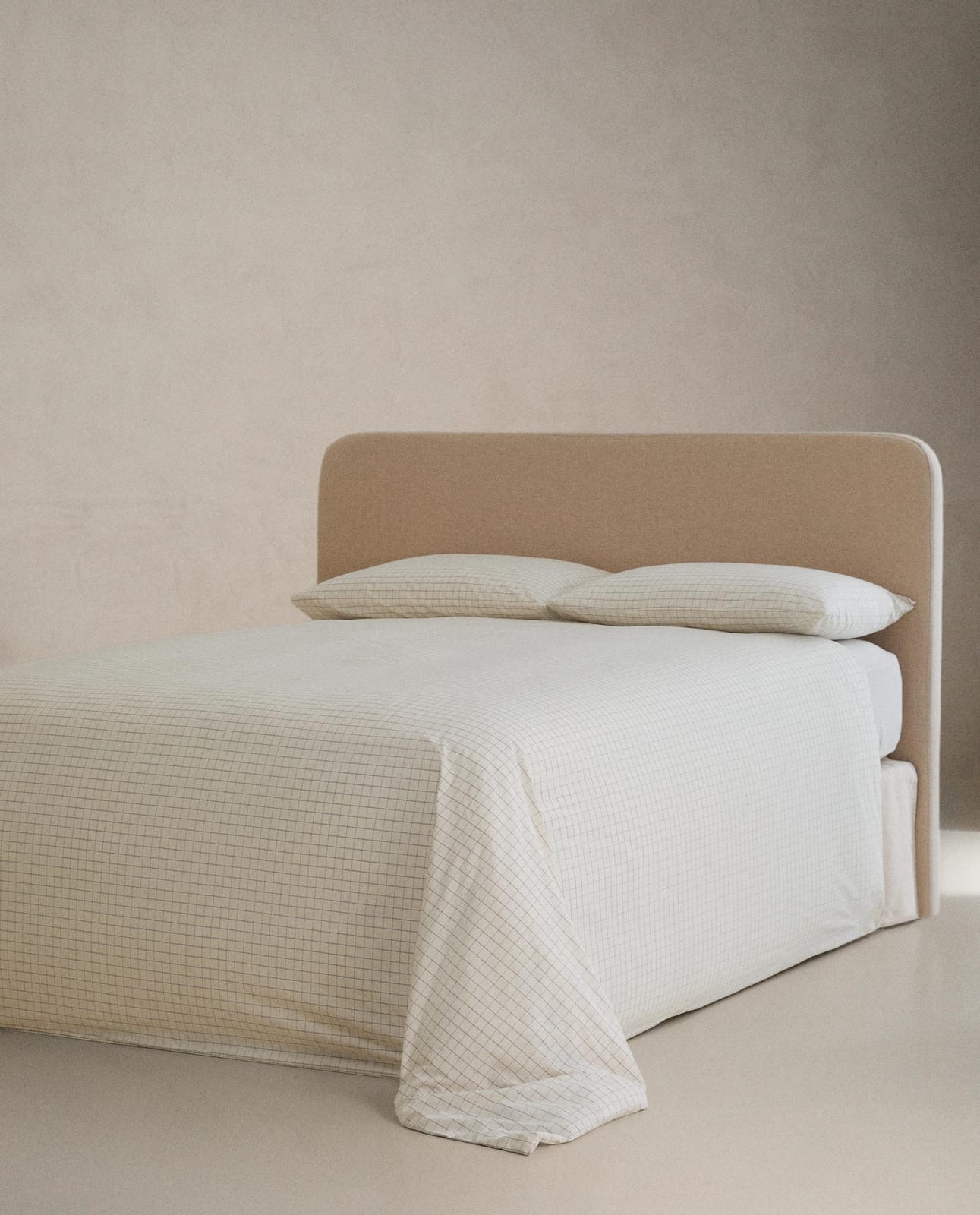 ZARA HOME ХЛОПКОВЫЙ ПОДОДЕЯЛЬНИК В КЛЕТКУ ракурс 5
